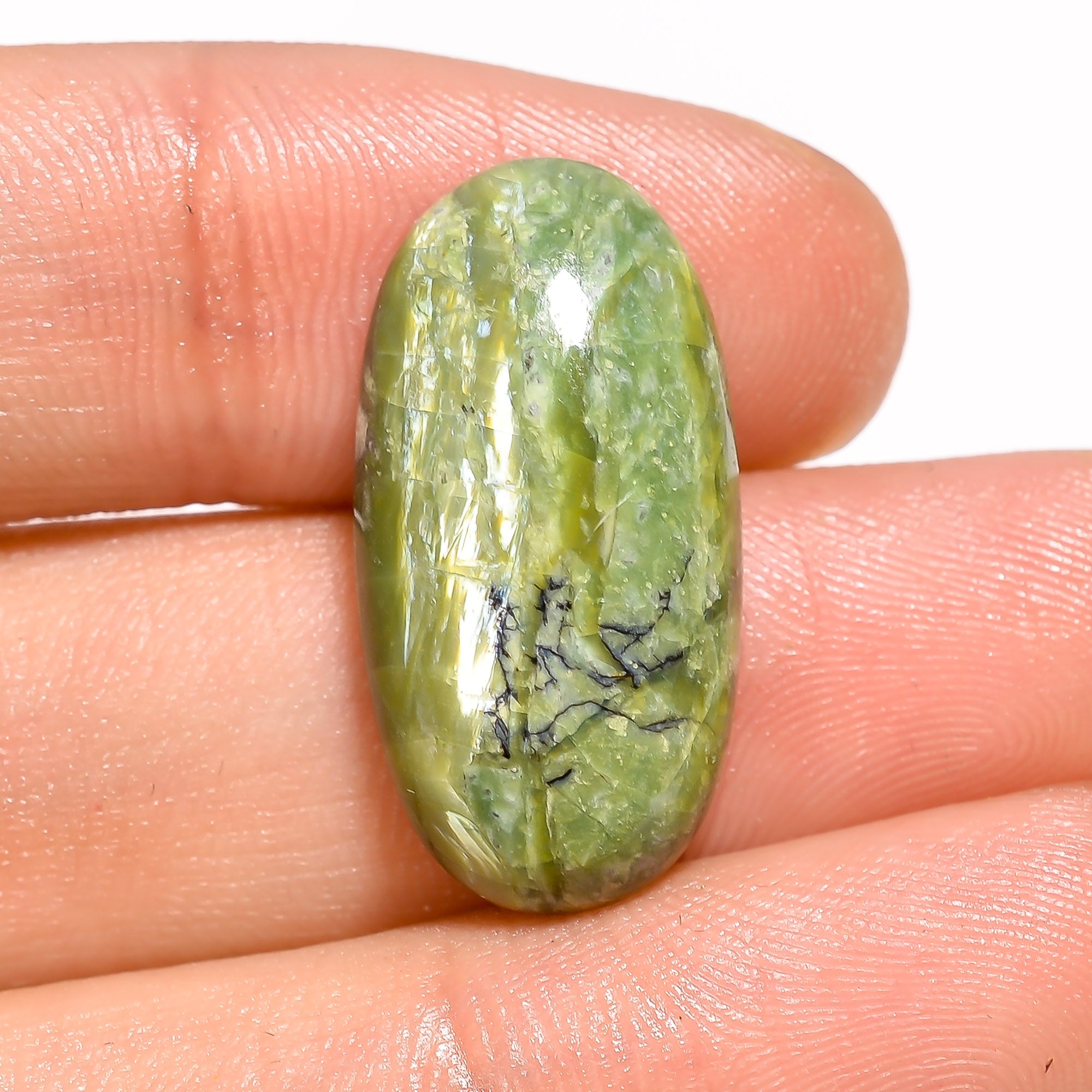 Natural Imperial Opal Oval Shape Cabochon Loose Gemstone For Making Jewelry 12.5 Ct. 25X13X7 mm Y-3045