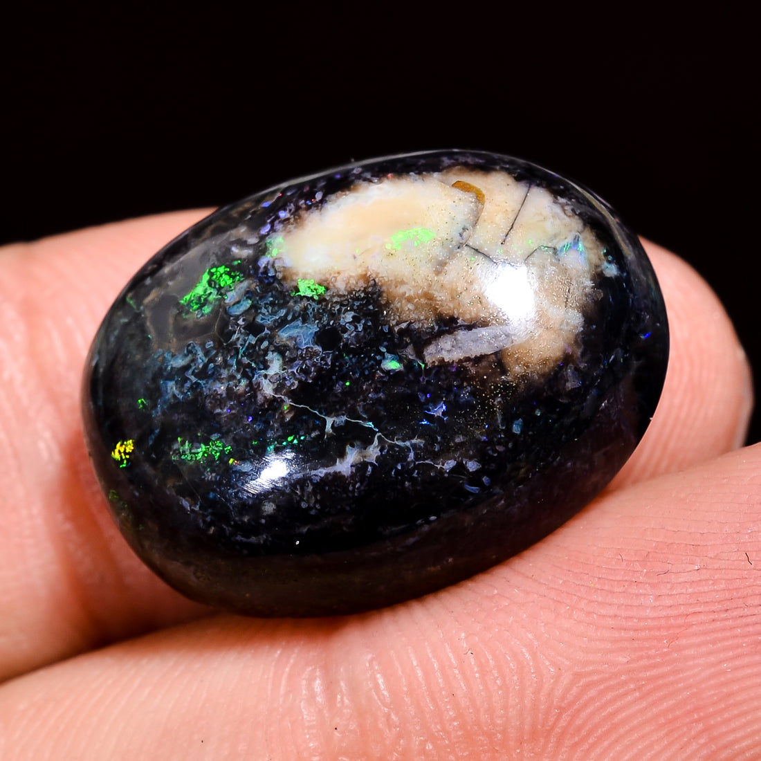 Andamooka Opal ( Fairy opal ) Natural Oval Shape Cabochon Loose Gemstone For Making Jewelry 15.5 Ct. 21X16X8 mm Y-8123