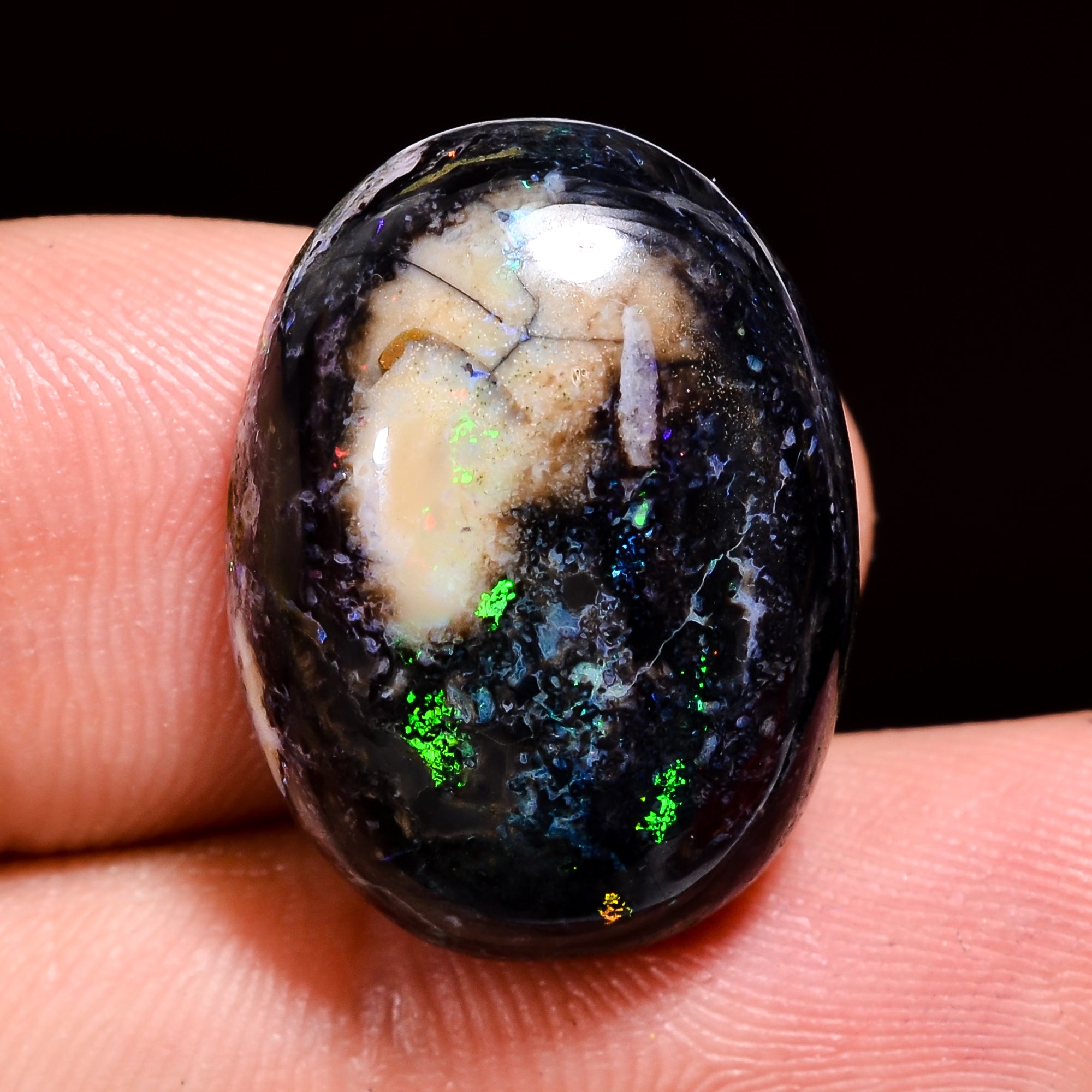 Andamooka Opal ( Fairy opal ) Natural Oval Shape Cabochon Loose Gemstone For Making Jewelry 15.5 Ct. 21X16X8 mm Y-8123