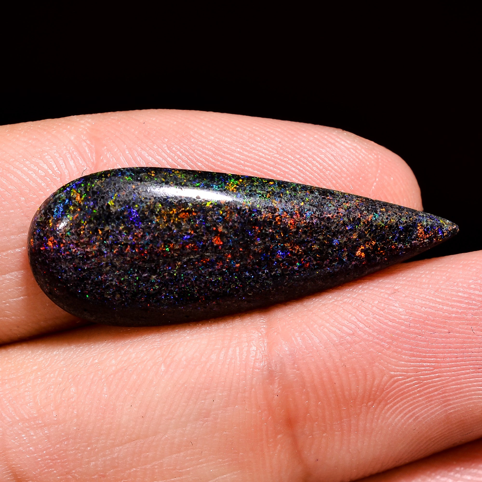 Andamooka Opal ( Fairy opal ) Natural Pear Shape Cabochon Loose Gemstone For Making Jewelry 9.5 Ct. 32X12X4 mm Y-8124