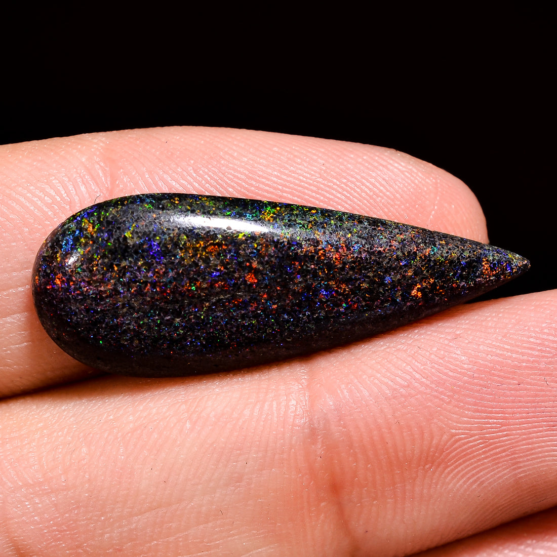 Andamooka Opal ( Fairy opal ) Natural Pear Shape Cabochon Loose Gemstone For Making Jewelry 9.5 Ct. 32X12X4 mm Y-8124