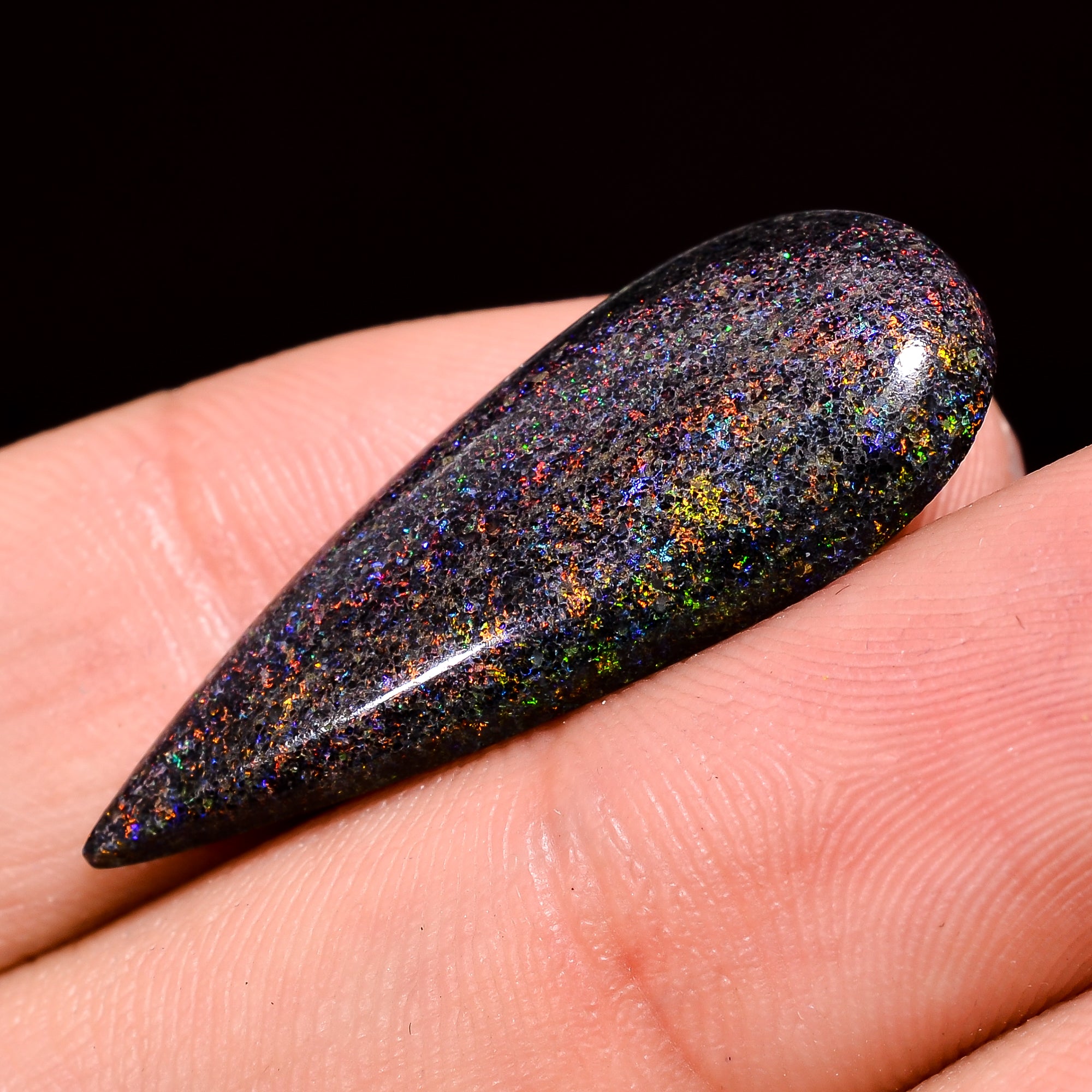 Andamooka Opal ( Fairy opal ) Natural Pear Shape Cabochon Loose Gemstone For Making Jewelry 9.5 Ct. 32X12X4 mm Y-8124
