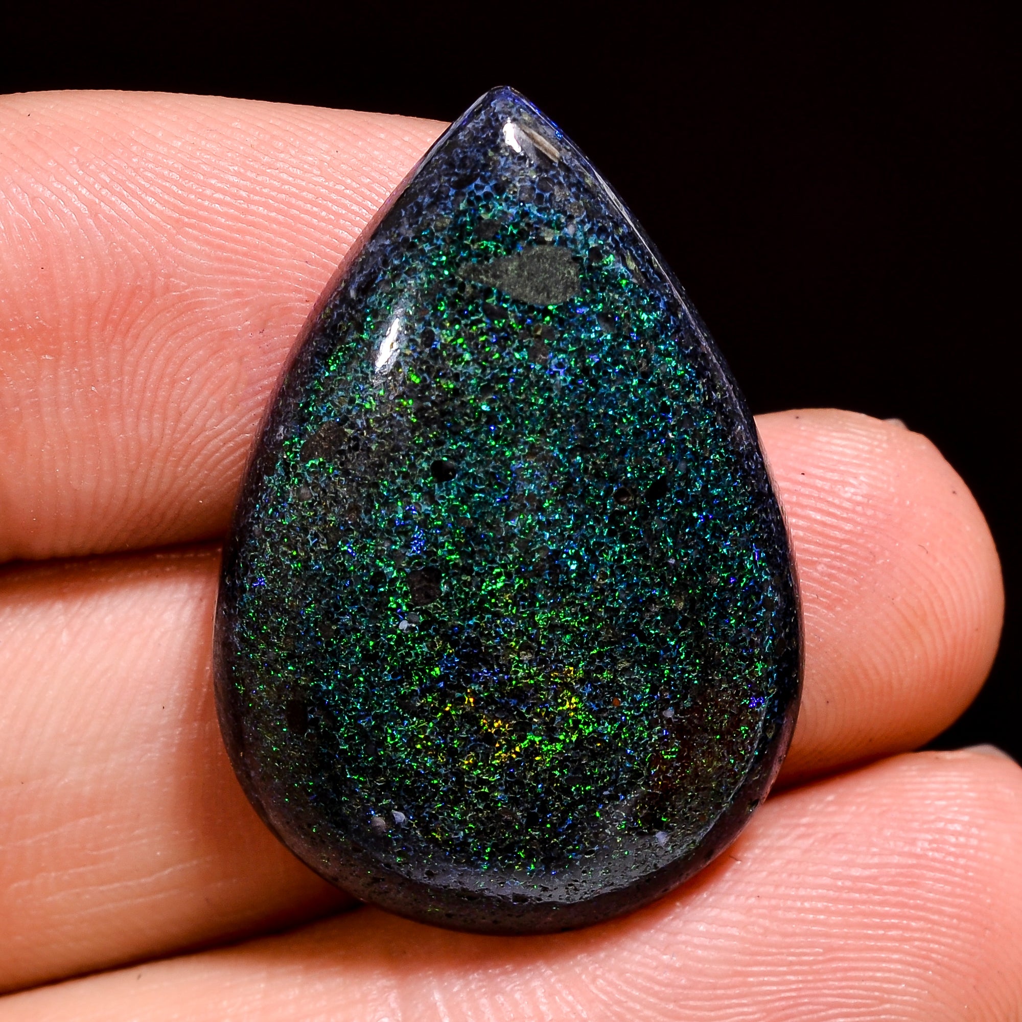 Andamooka Opal ( Fairy opal ) Natural Pear Shape Cabochon Loose Gemstone For Making Jewelry 26 Ct. 30X21X7 mm Y-8127