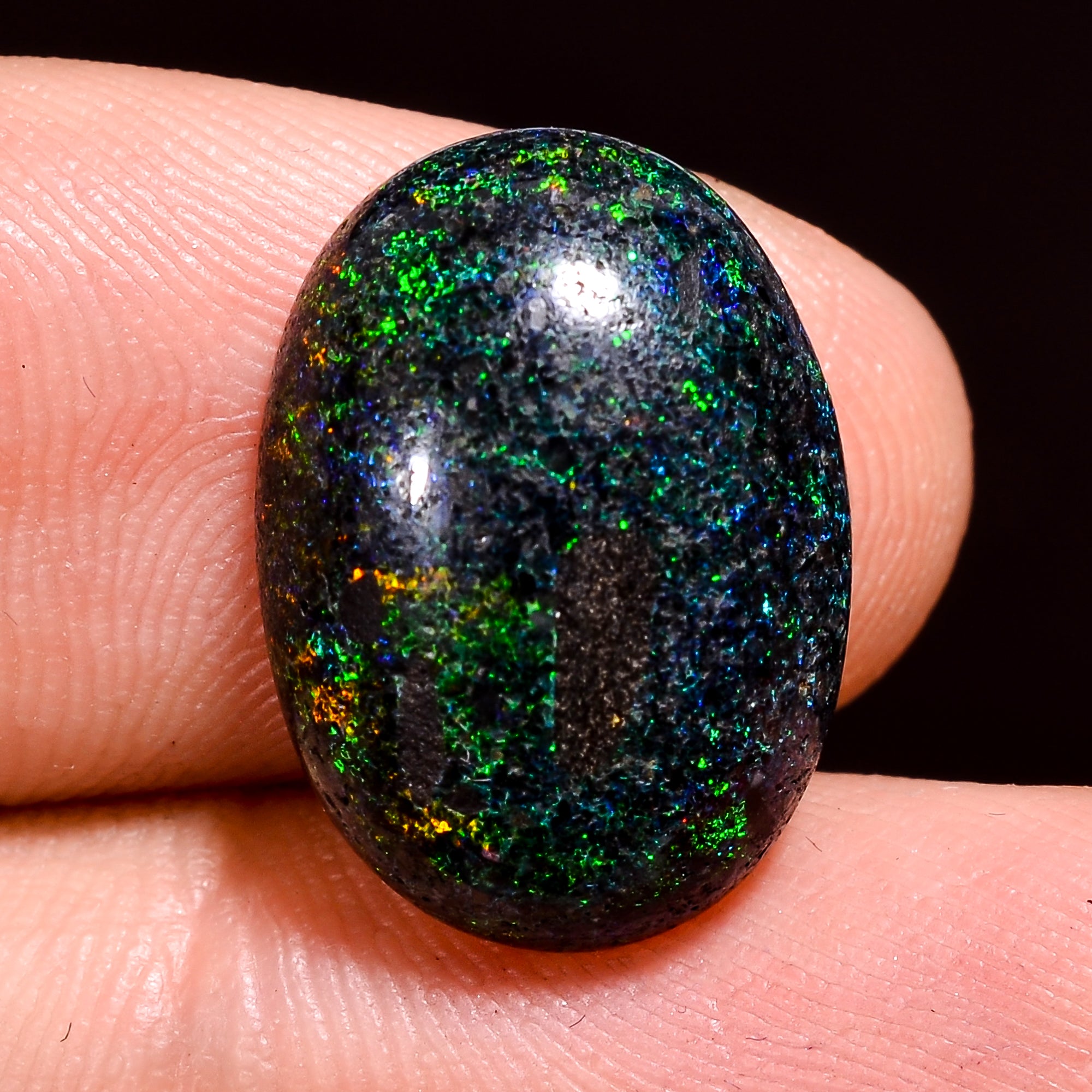 Andamooka Opal ( Fairy opal ) Natural Oval Shape Cabochon Loose Gemstone For Making Jewelry 7.5 Ct. 17X12X6 mm Y-8137