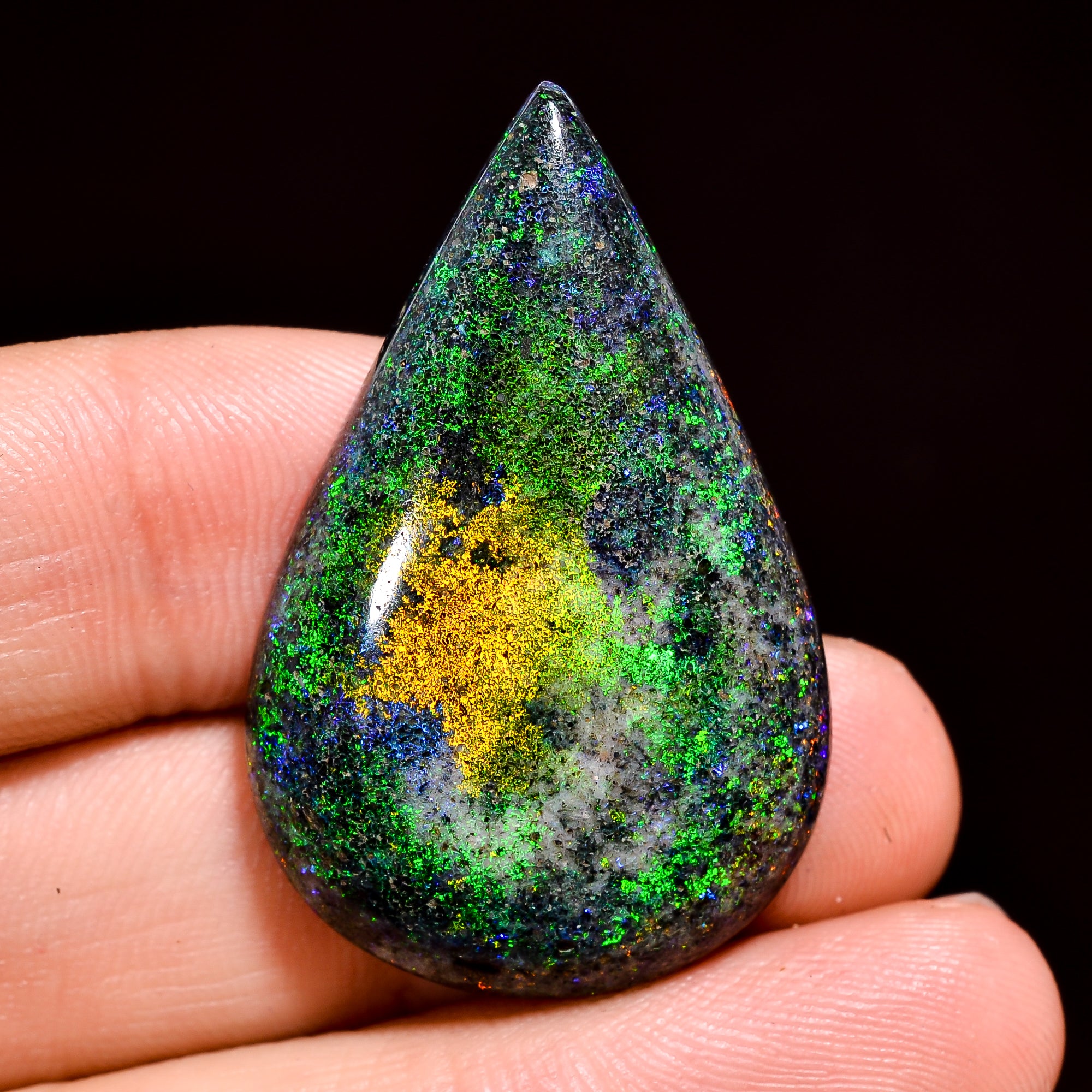 Andamooka Opal ( Fairy opal ) Natural Pear Shape Cabochon Loose Gemstone For Making Jewelry 37 Ct. 37X24X7 mm Y-8142