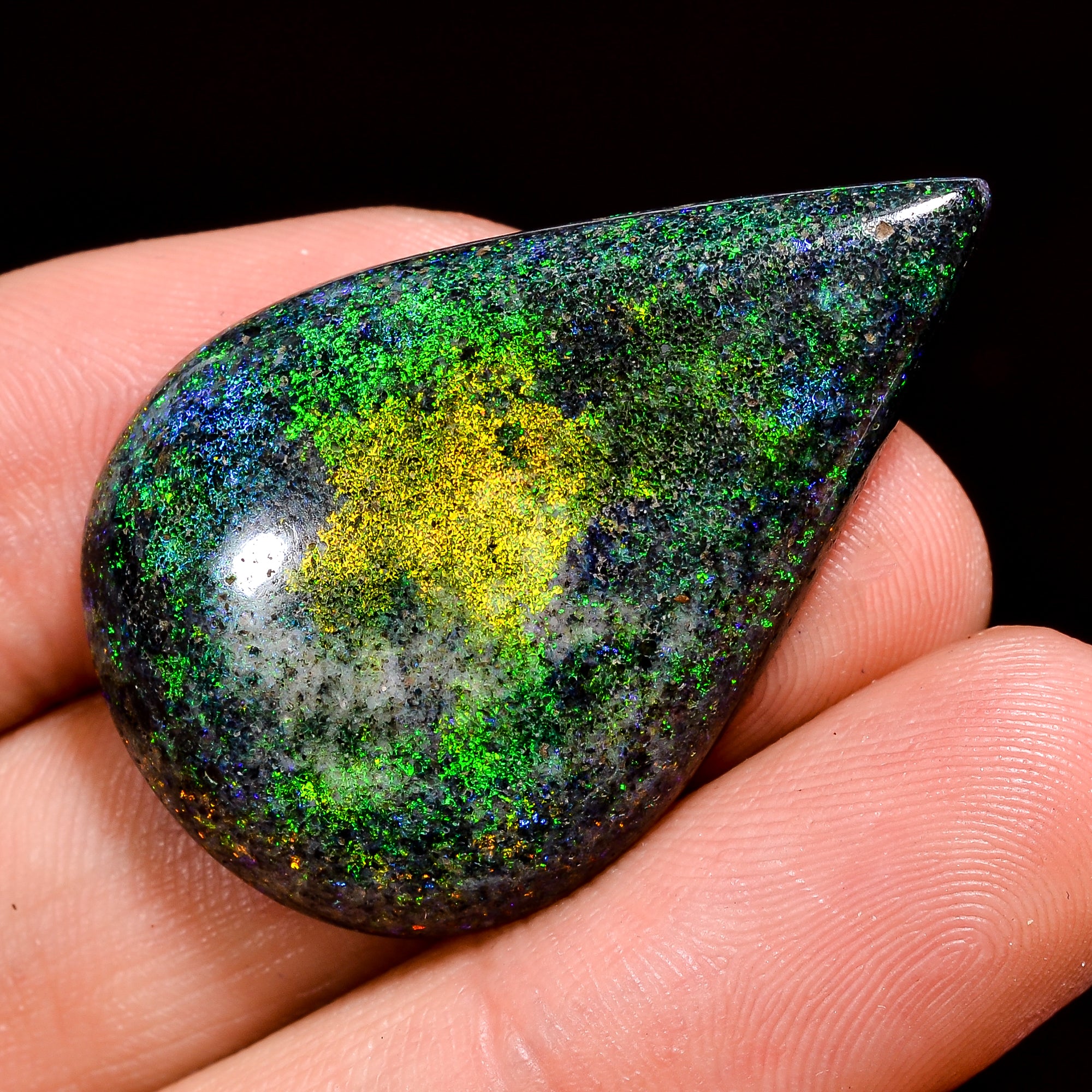 Andamooka Opal ( Fairy opal ) Natural Pear Shape Cabochon Loose Gemstone For Making Jewelry 37 Ct. 37X24X7 mm Y-8142