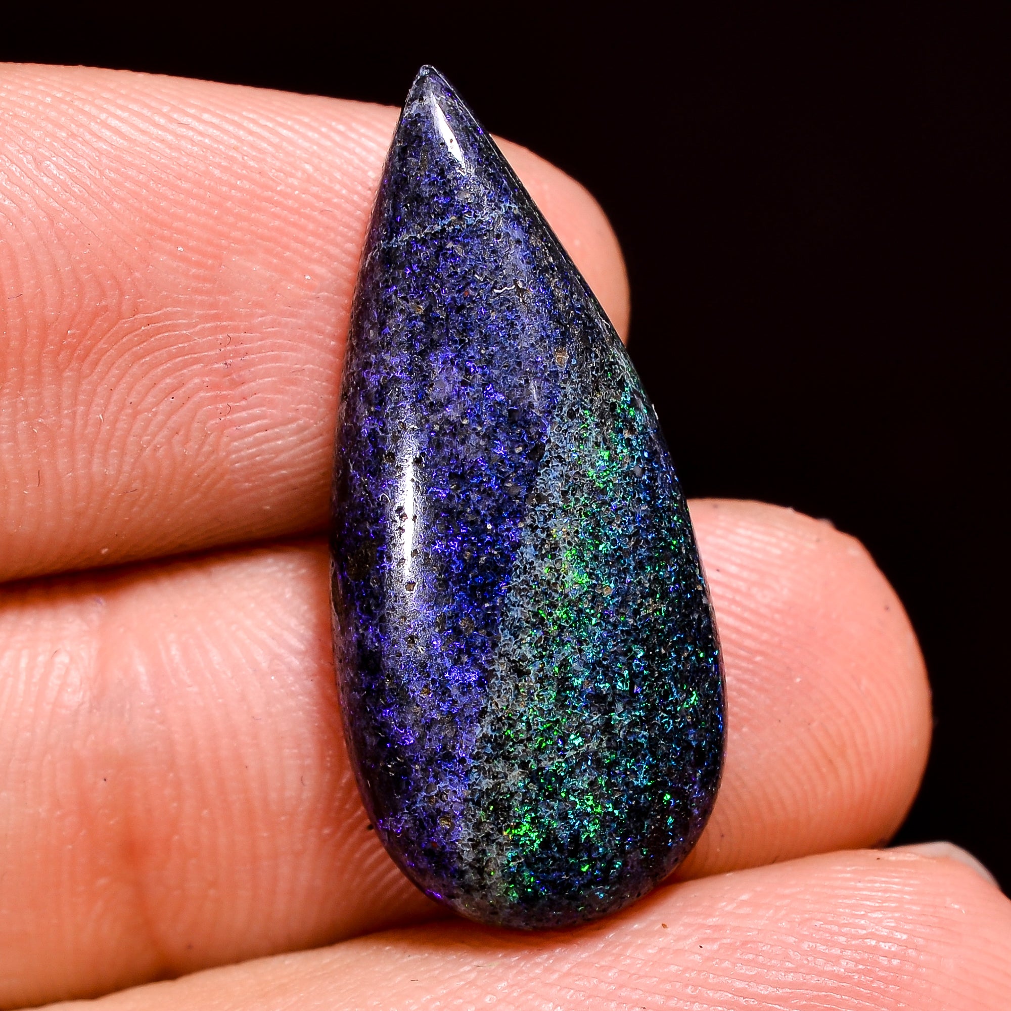 Andamooka Opal ( Fairy opal ) Natural Pear Shape Cabochon Loose Gemstone For Making Jewelry 9.5 Ct. 26X12X5 mm Y-8146