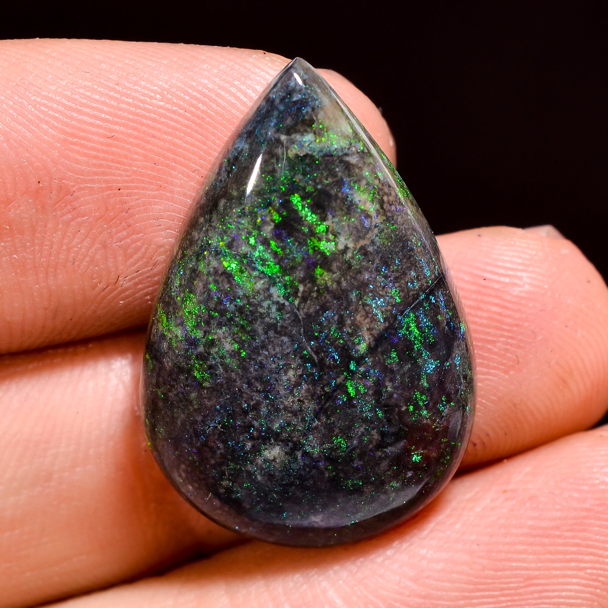 Andamooka Opal ( Fairy opal ) Natural Pear Shape Cabochon Loose Gemstone For Making Jewelry 14.5 Ct. 26X17X6 mm Y-8154
