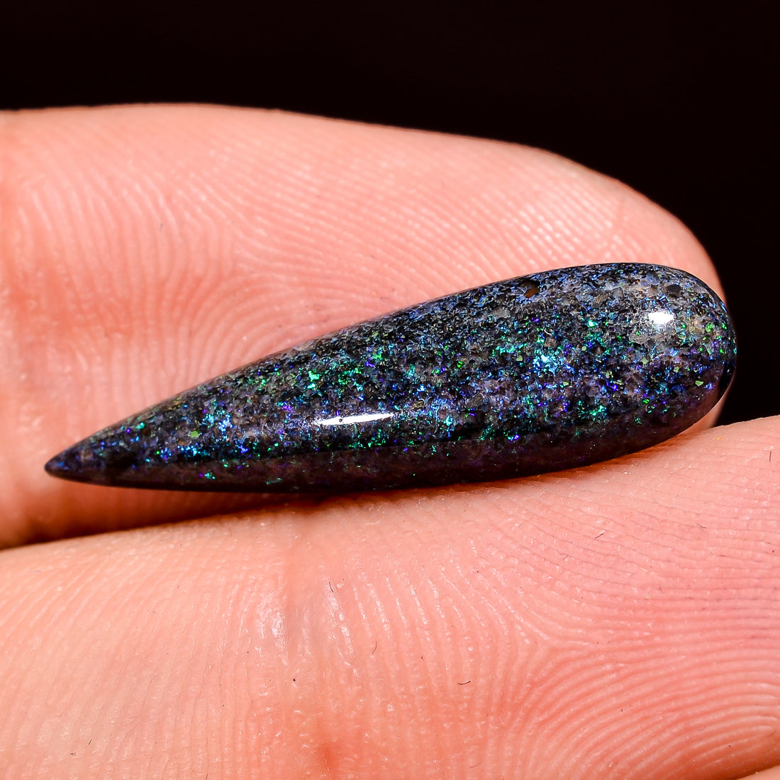 Andamooka Opal ( Fairy opal ) Natural Pear Shape Cabochon Loose Gemstone For Making Jewelry 3.5 Ct. 24X7X4 mm Y-8169