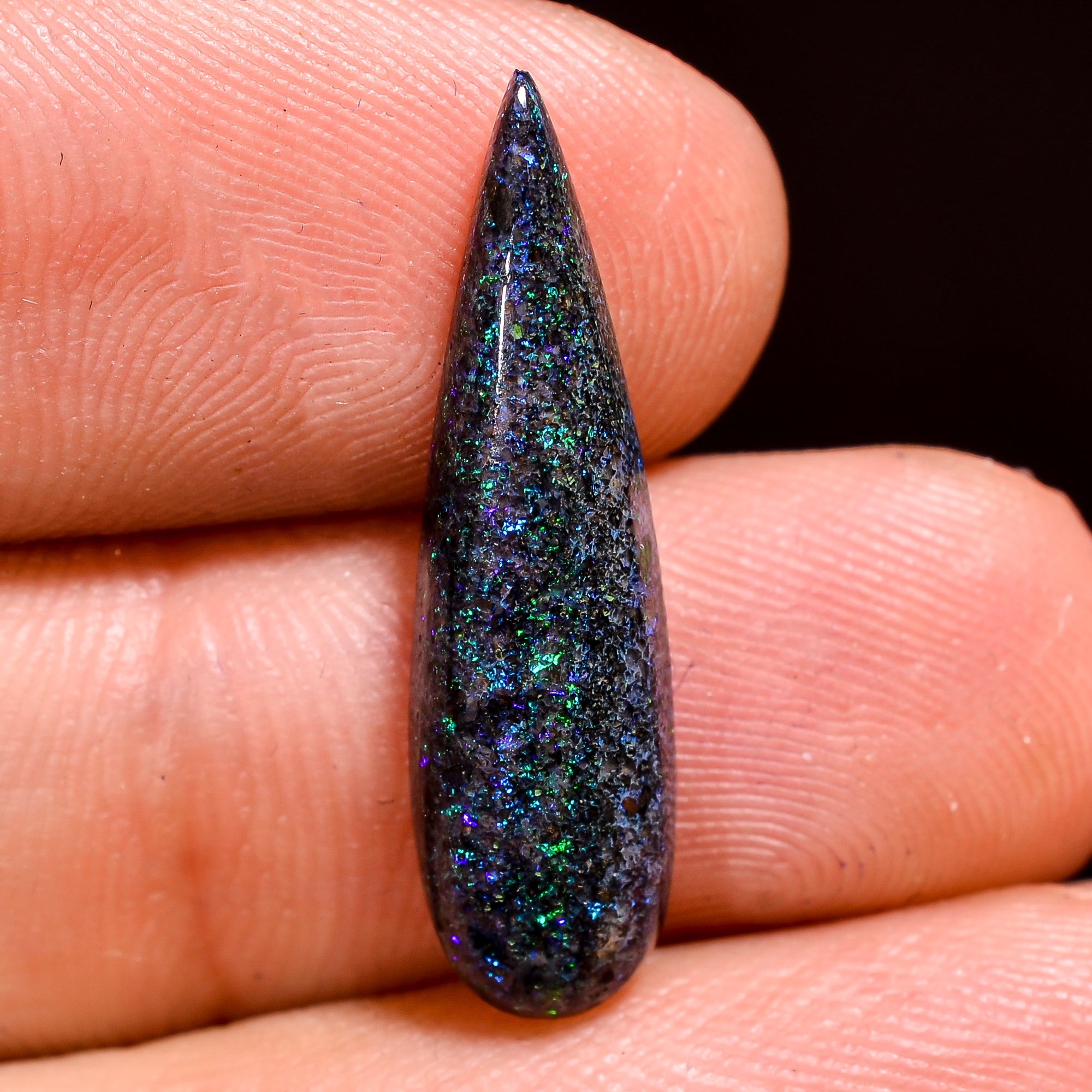 Andamooka Opal ( Fairy opal ) Natural Pear Shape Cabochon Loose Gemstone For Making Jewelry 3.5 Ct. 24X7X4 mm Y-8169
