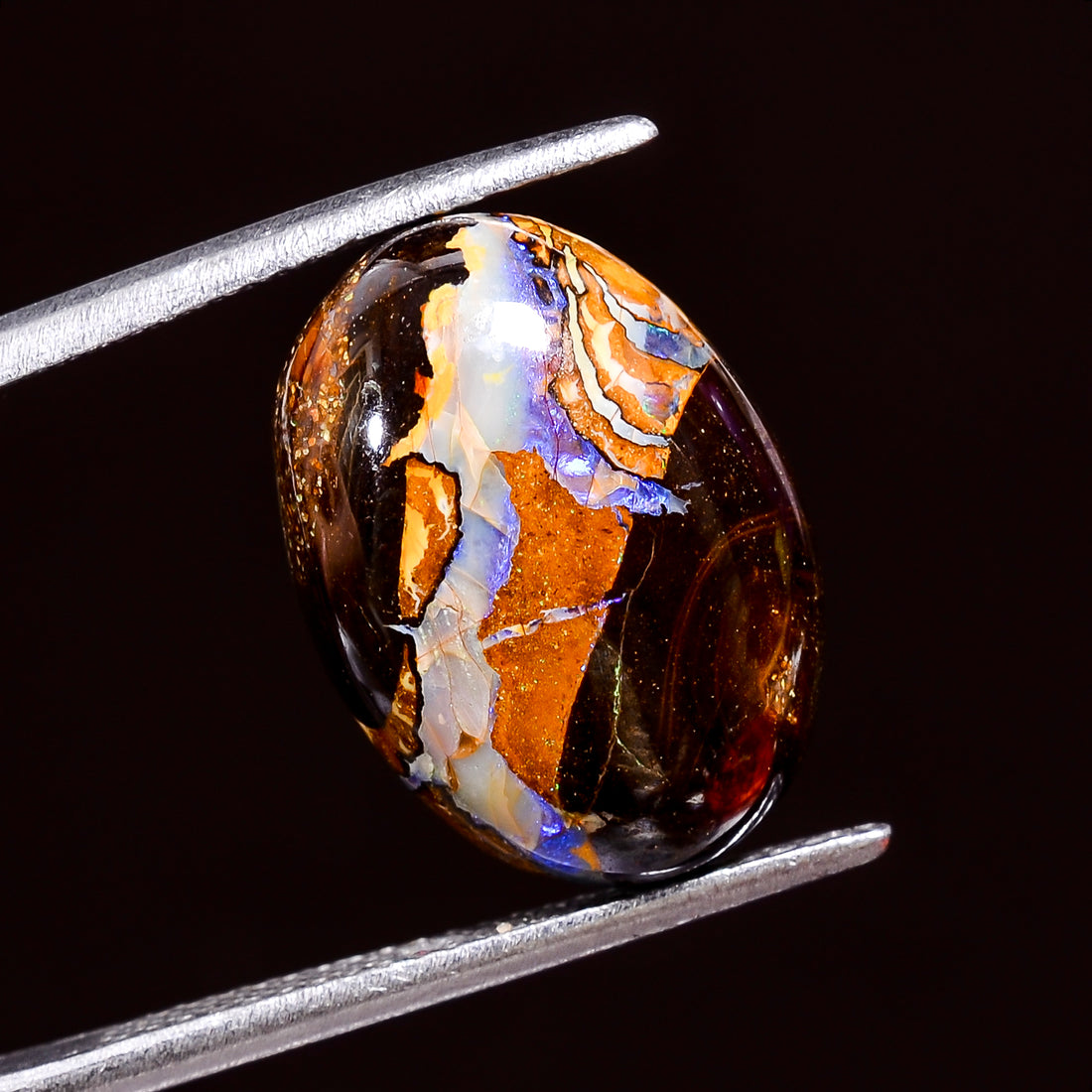 Natural Boulder Opal Oval Shape Cabochon Loose Gemstone 7.5 Ct. 16X12X5 mm Y-8173