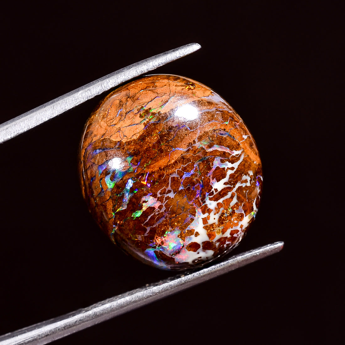 Natural Boulder Opal Oval Shape Cabochon Loose Gemstone 12 Ct. 18X16X6 mm Y-8175