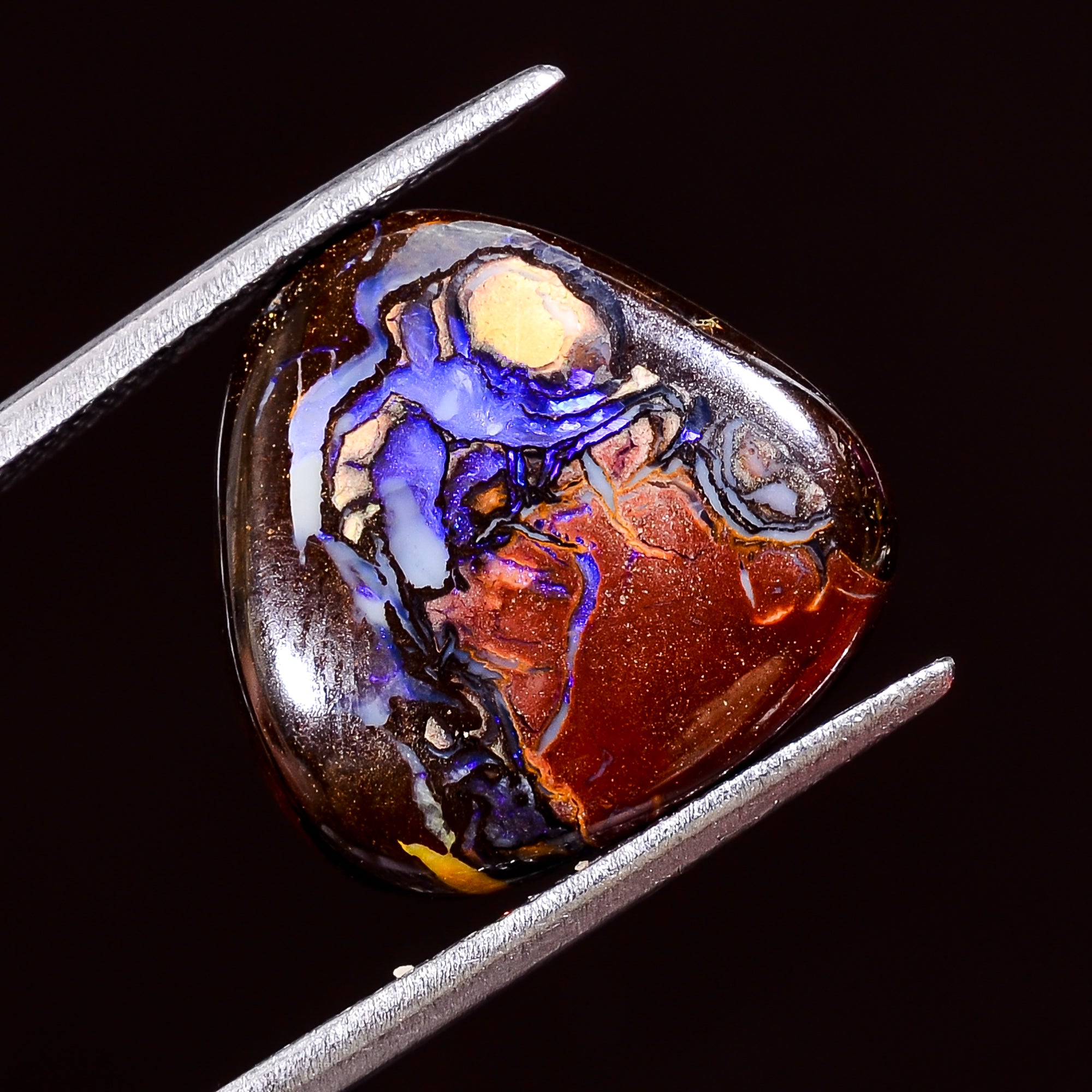 Natural Boulder Opal Fancy Shape Cabochon Loose Gemstone 6 Ct .15X15X3 mm Y-8177