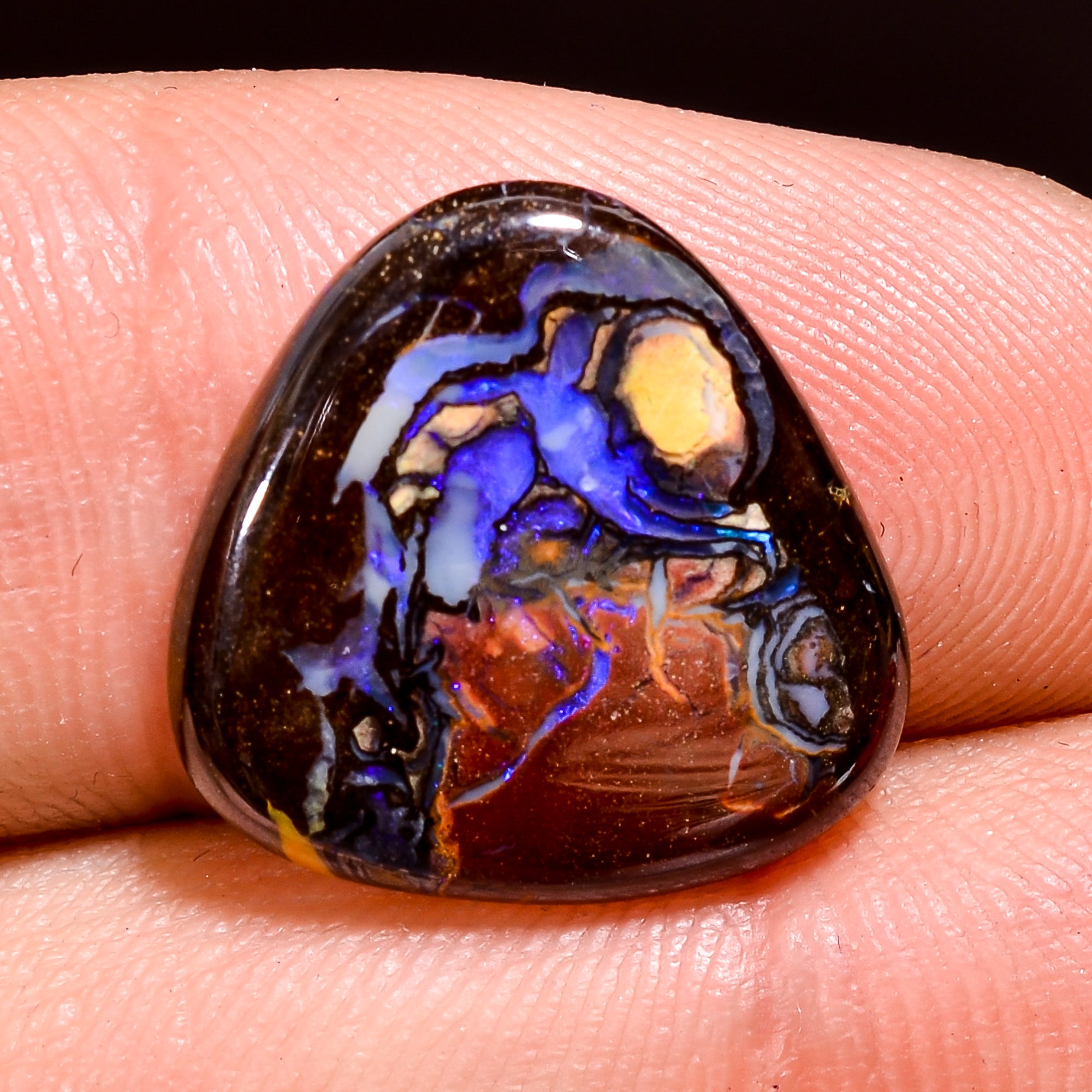 Natural Boulder Opal Fancy Shape Cabochon Loose Gemstone 6 Ct .15X15X3 mm Y-8177