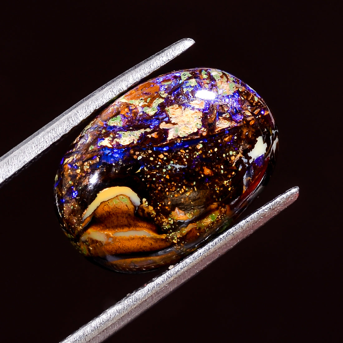 Natural Boulder Opal Oval Shape Cabochon Loose Gemstone 6 Ct. 15X11X4 mm Y-8178