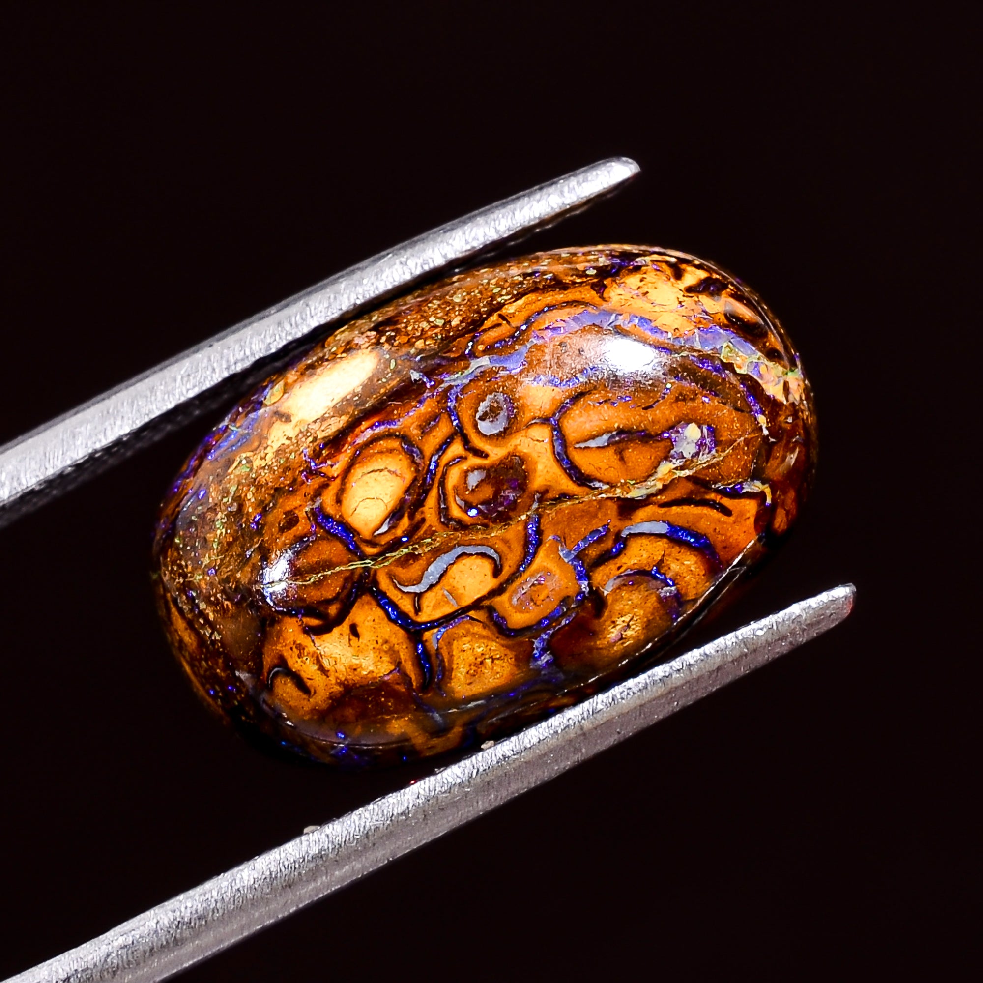 Natural Boulder Opal Oval Shape Cabochon Loose Gemstone 8 Ct. 16X11X5 mm Y-8180