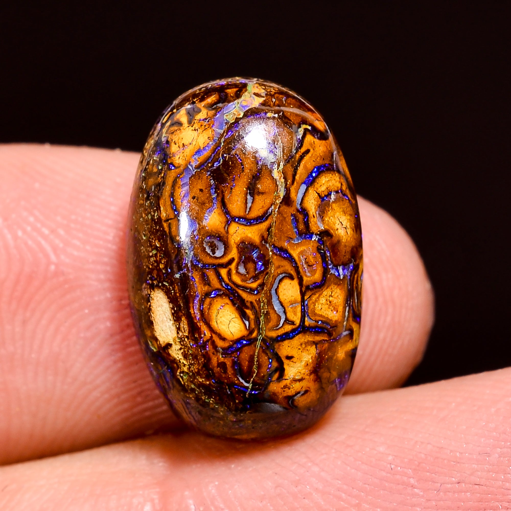 Natural Boulder Opal Oval Shape Cabochon Loose Gemstone 8 Ct. 16X11X5 mm Y-8180