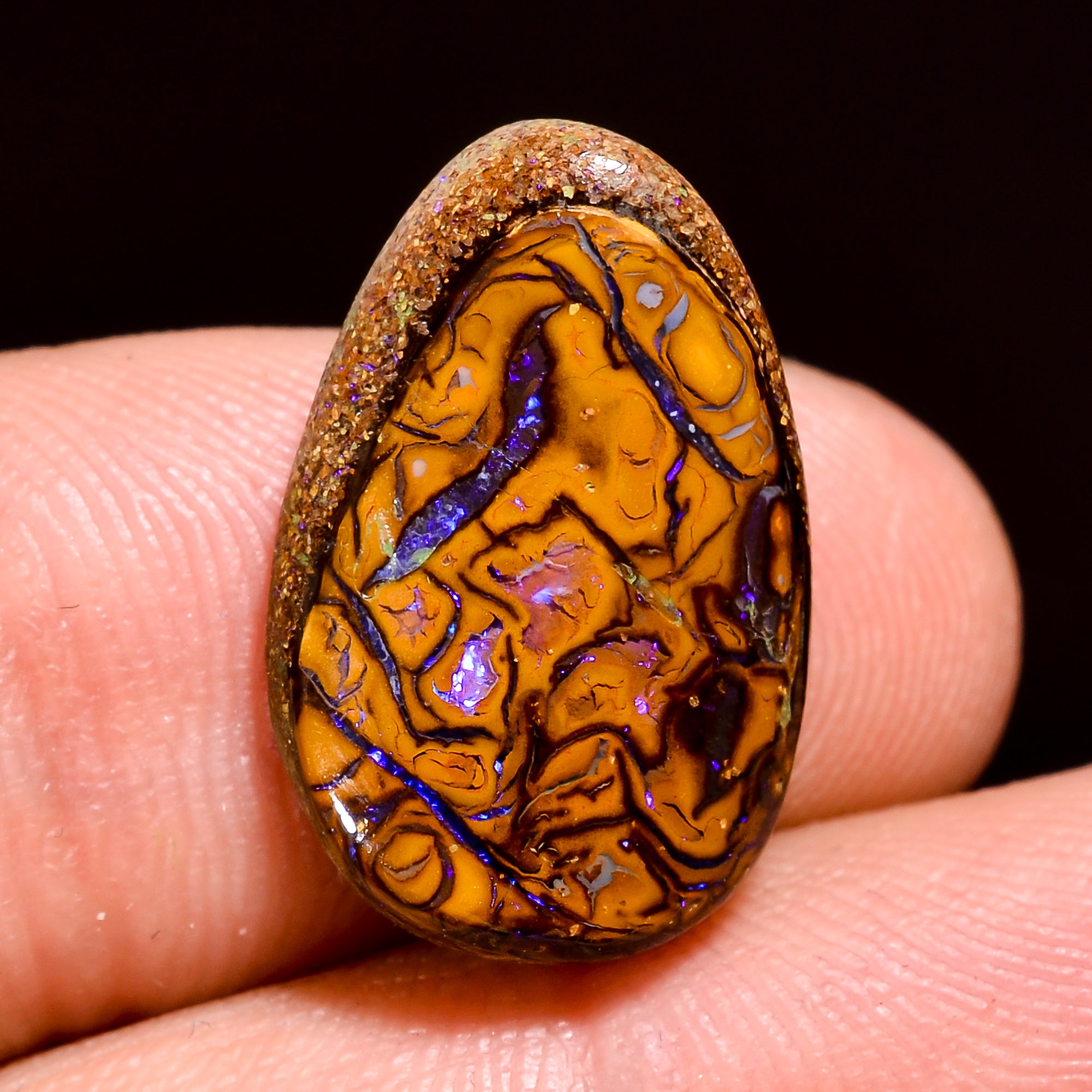 Natural Boulder Opal Fancy Shape Cabochon Loose Gemstone 7.5 Ct. 18X12X4 mm Y-8183