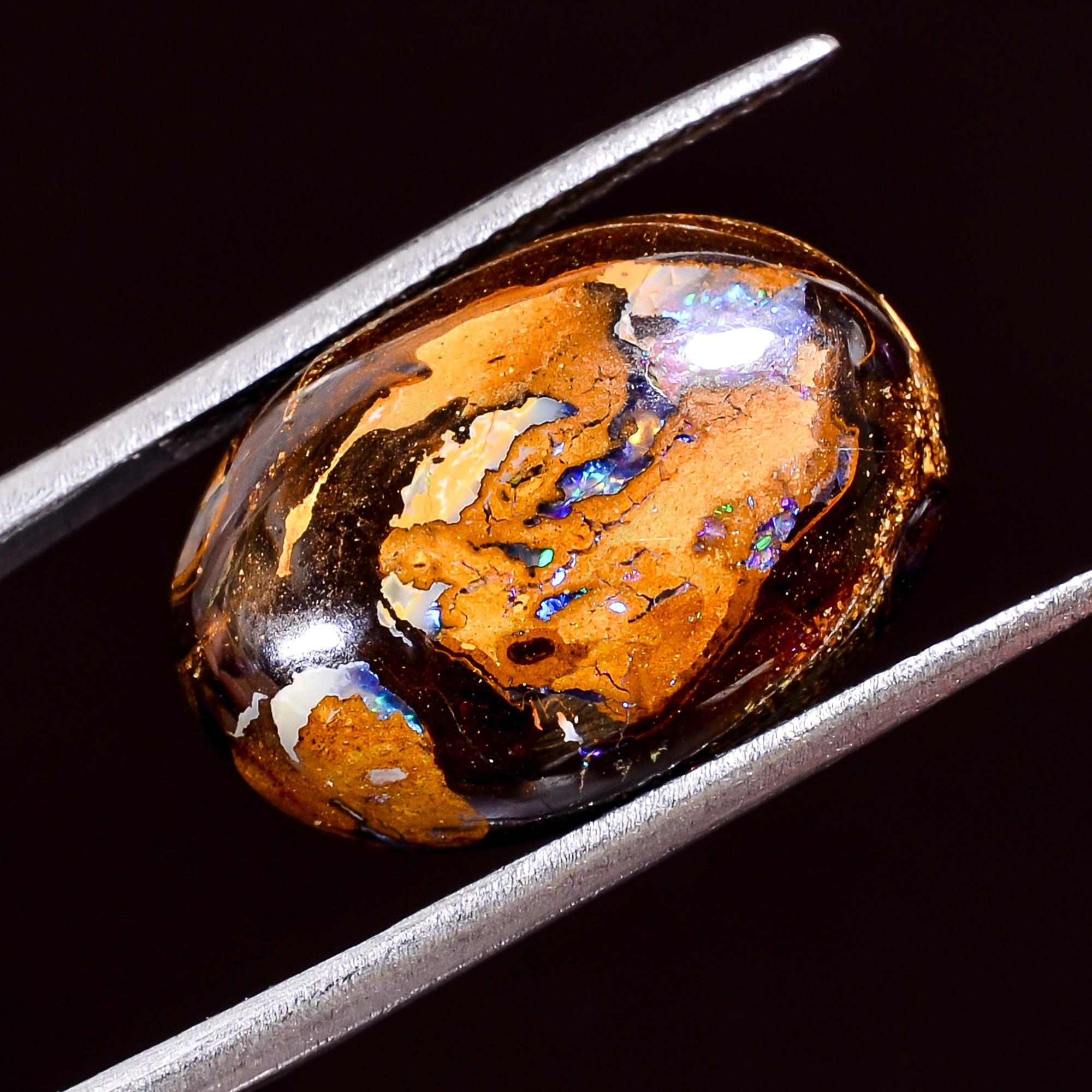 Natural Boulder Opal Oval Shape Cabochon Loose Gemstone 13 Ct. 19X13X5 mm Y-8184
