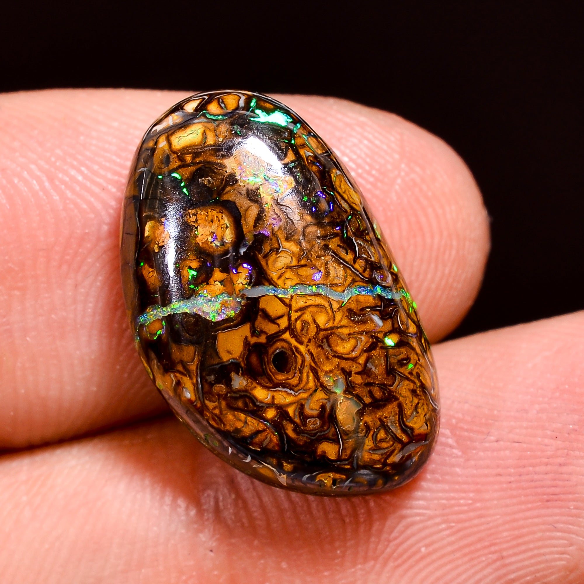 Natural Boulder Opal Fancy Shape Cabochon Loose Gemstone 11 Ct.19X12X5 mm Y-8186