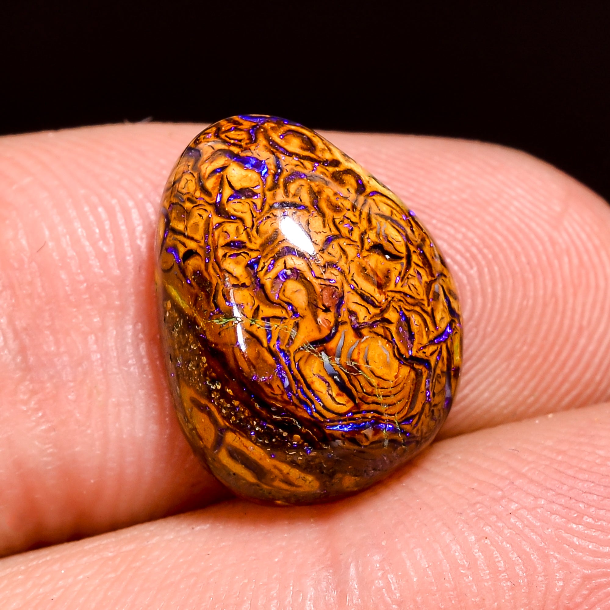 Natural Boulder Opal Fancy Shape Cabochon Loose Gemstone 6.5 Ct. 14X11X6 mm Y-8189