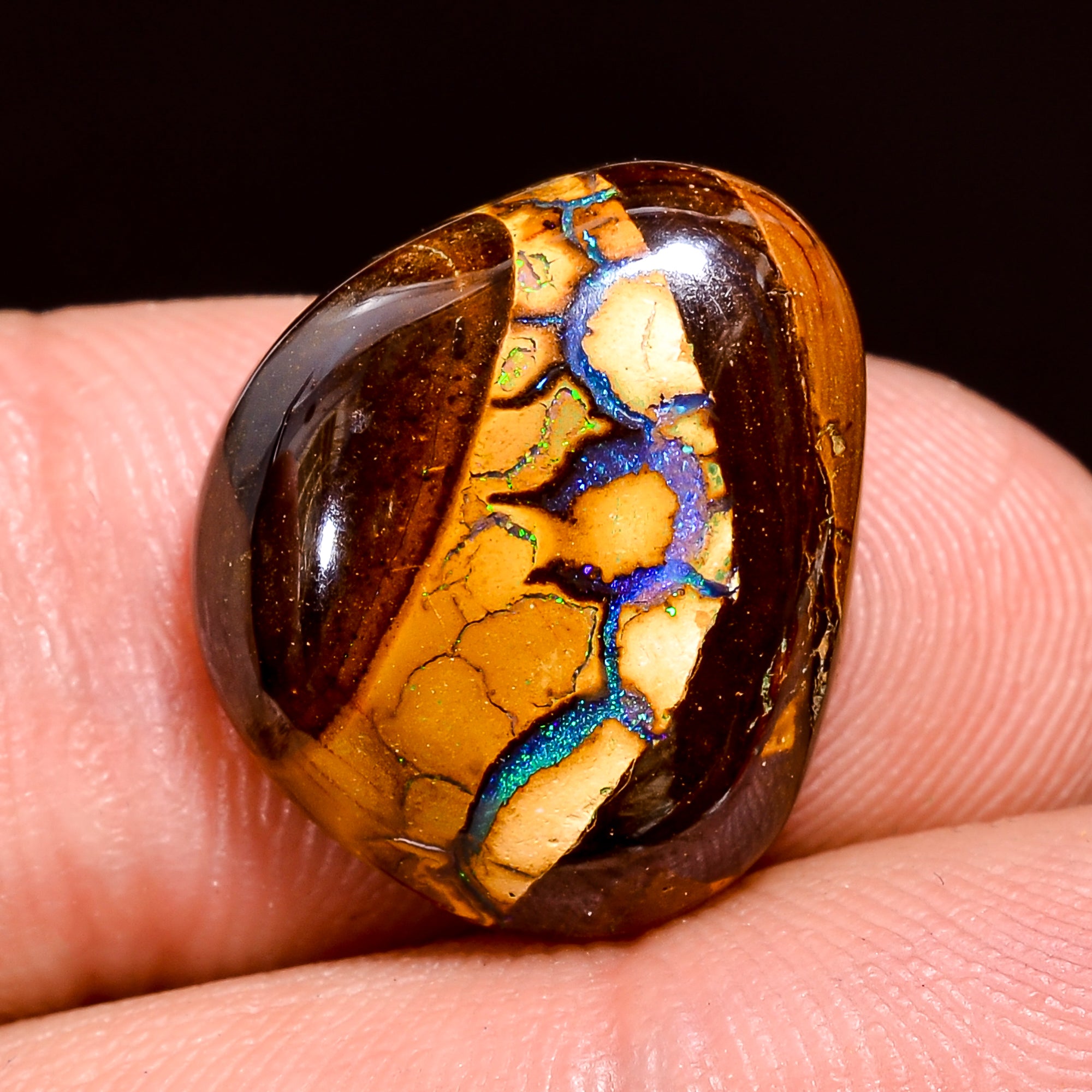 Natural Boulder Opal Fancy Shape Cabochon Loose Gemstone 10.5 Ct. 17X14X5 mm Y-8190