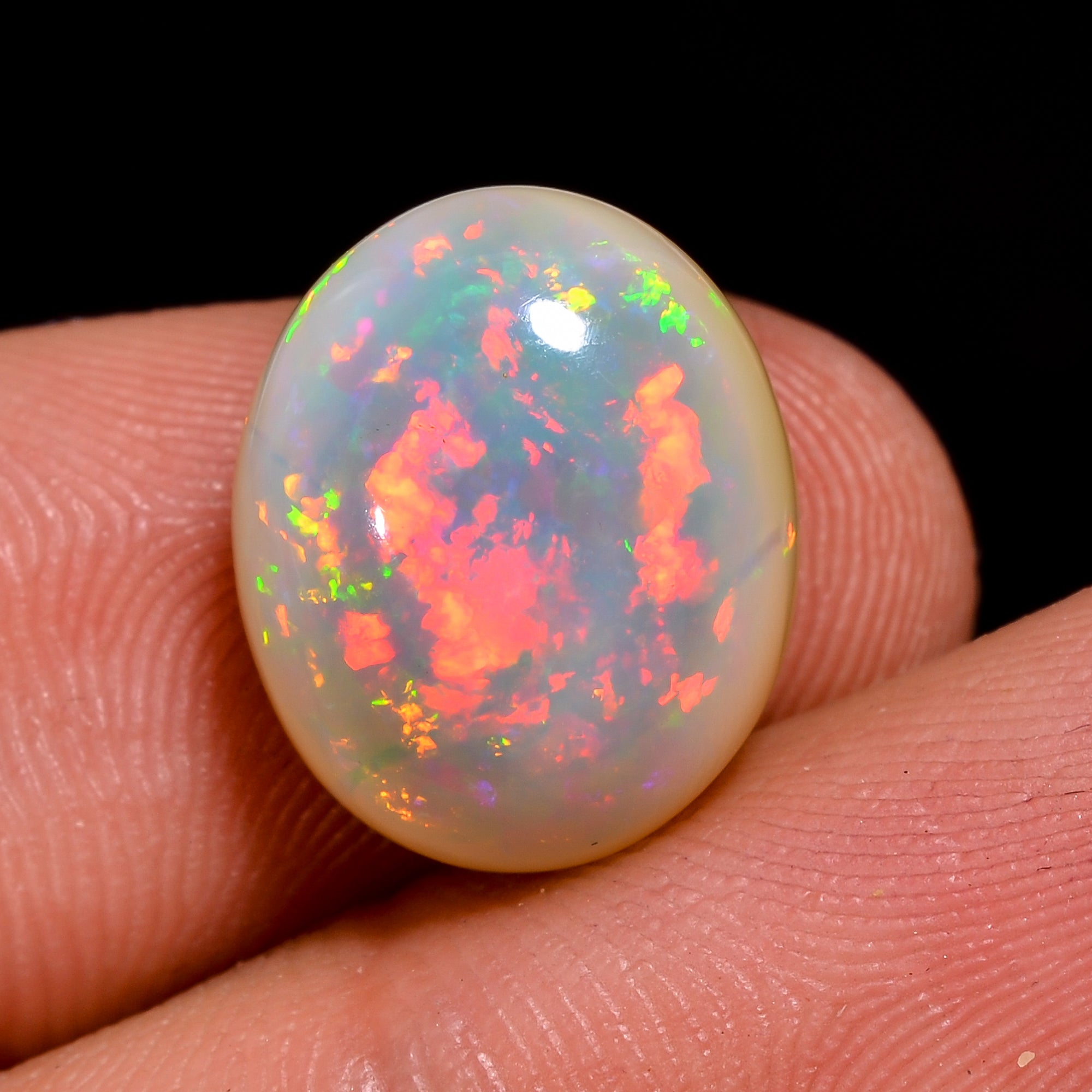 Ethiopian Opal Natural Oval Shape Cabochon Loose Gemstone For Making Jewelry 4.5 Ct. 13X11X7 mm Y-8194