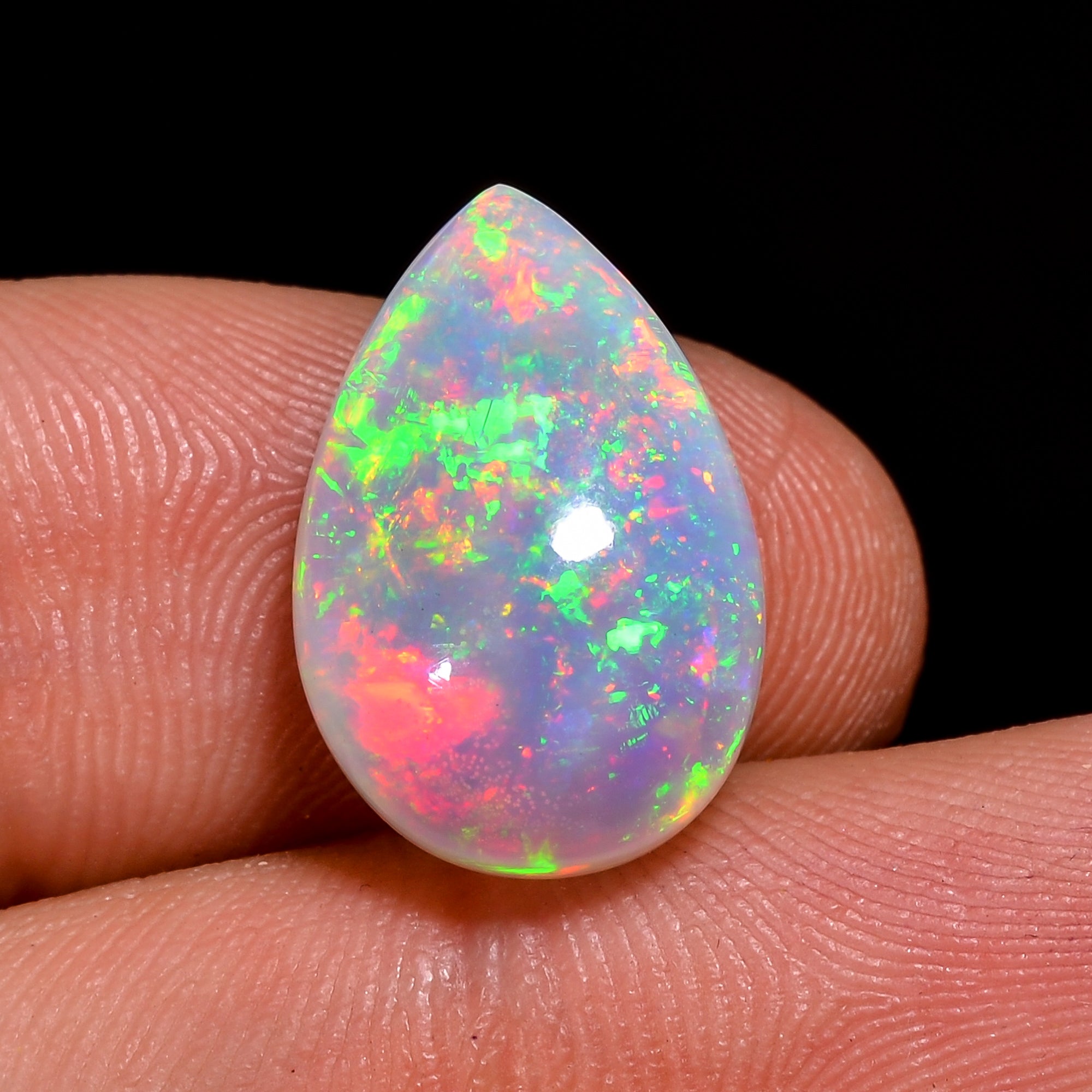 Ethiopian Opal Natural Pear Shape Cabochon Loose Gemstone For Making Jewelry 5 Ct. 17X11X7 mm Y-8224