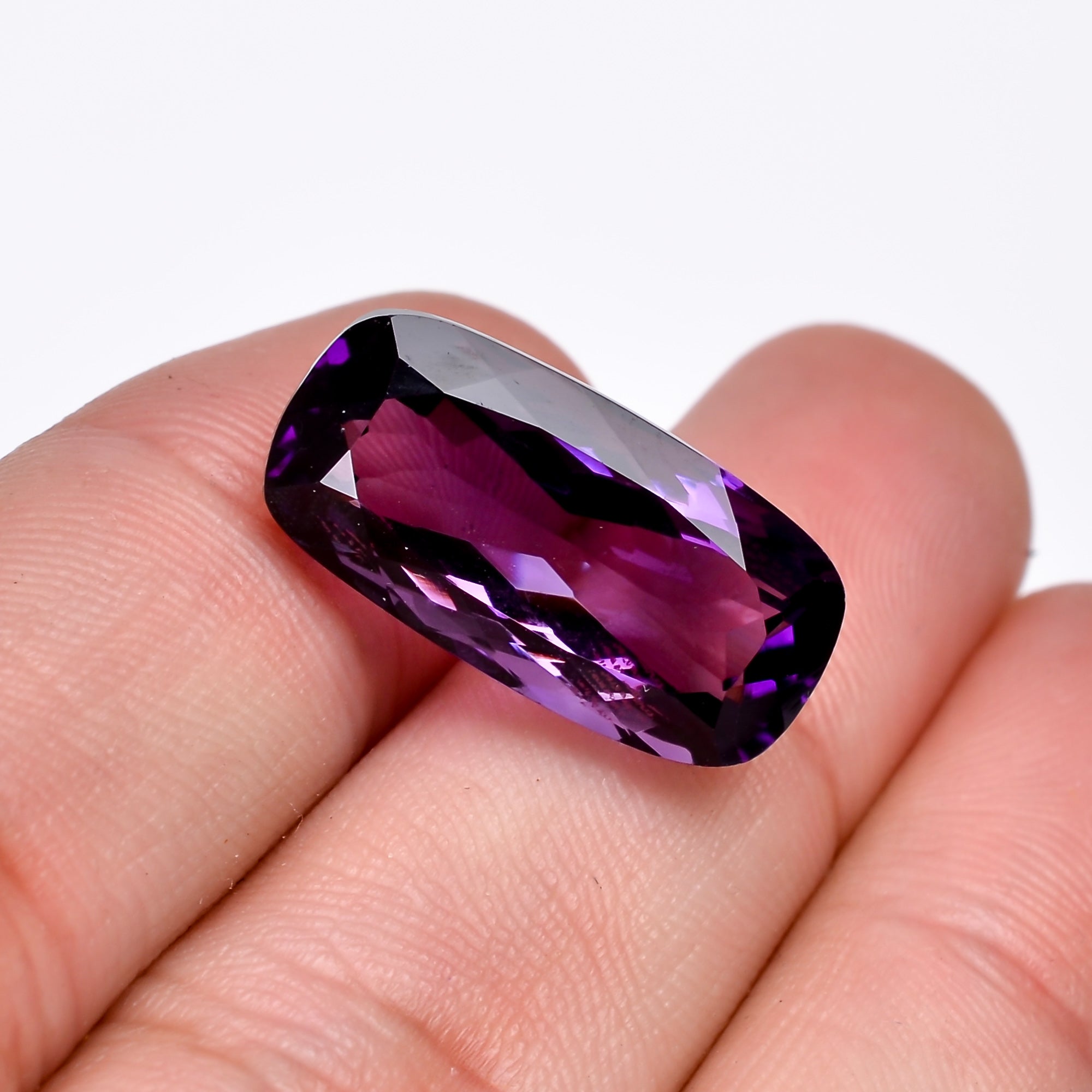 natural amethyst radiant shape cut stone loose gemstone