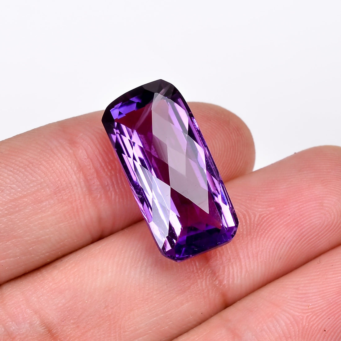 natural amethyst radiant shape faceted loose gemstone