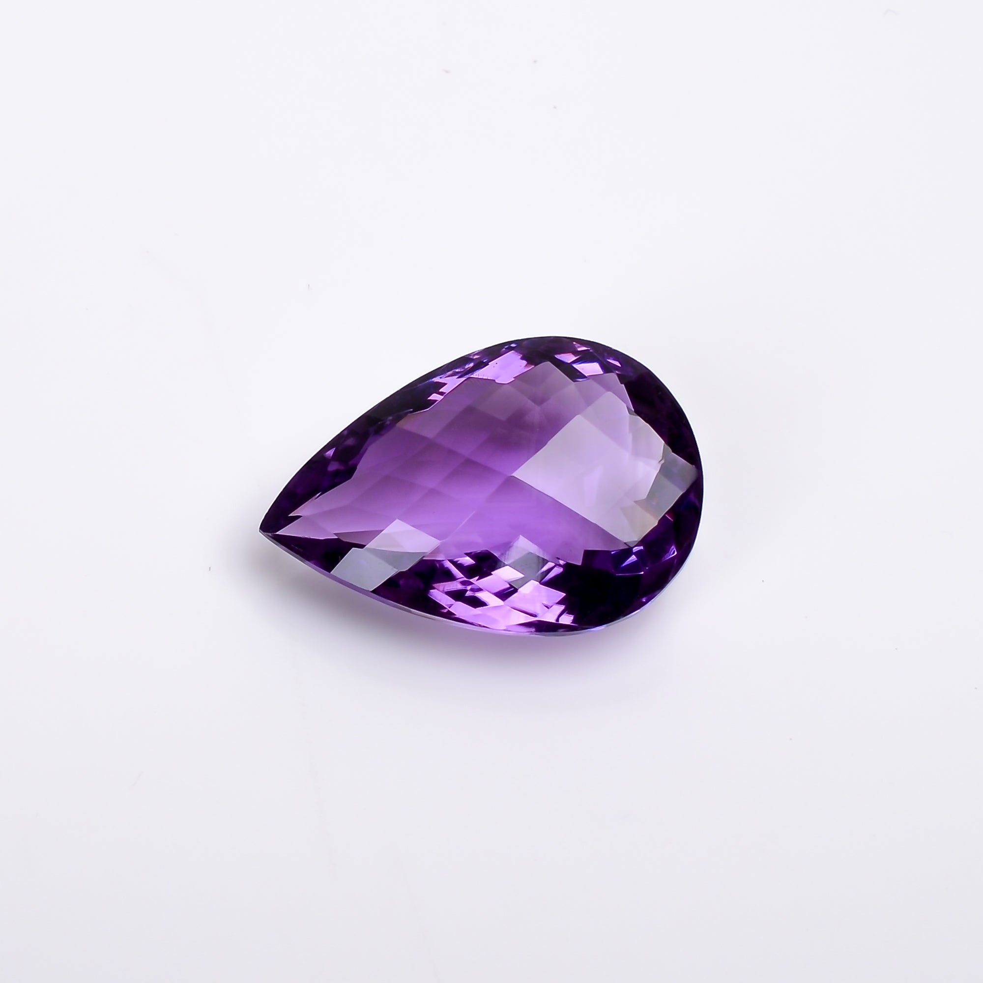 natural amethyst pear shape faceted loose gemstone