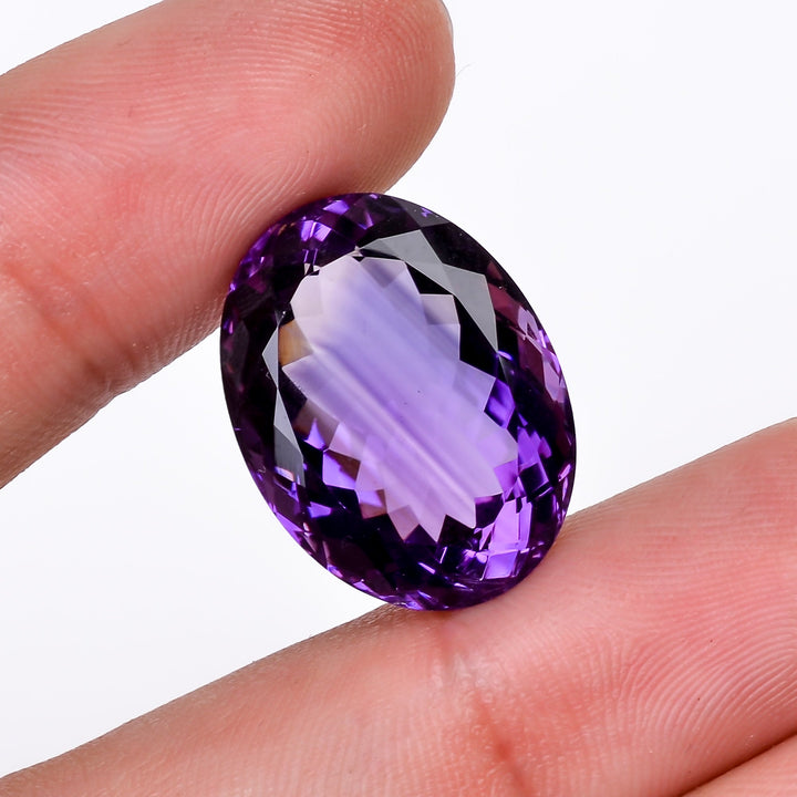 natural amethyst oval shape cut stone loose gemstone