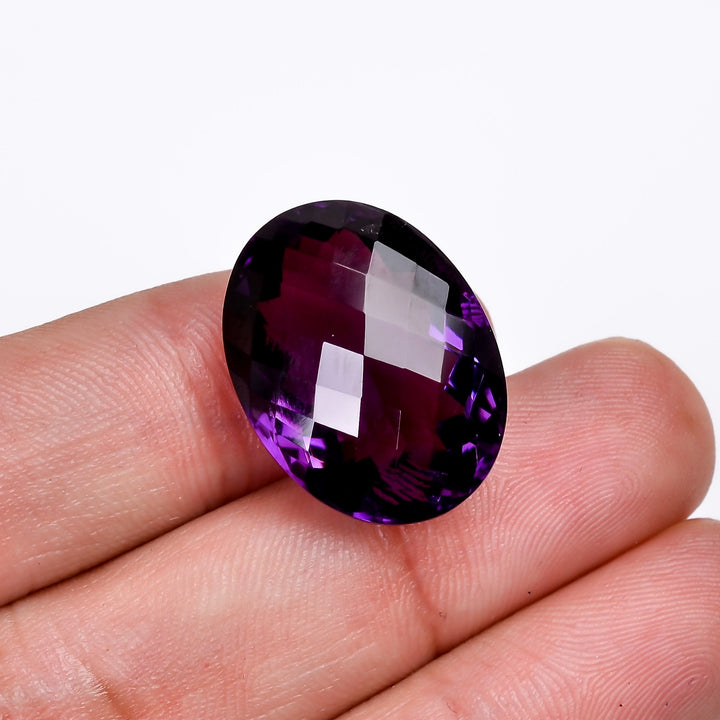 natural amethyst oval shape faceted loose gemstone