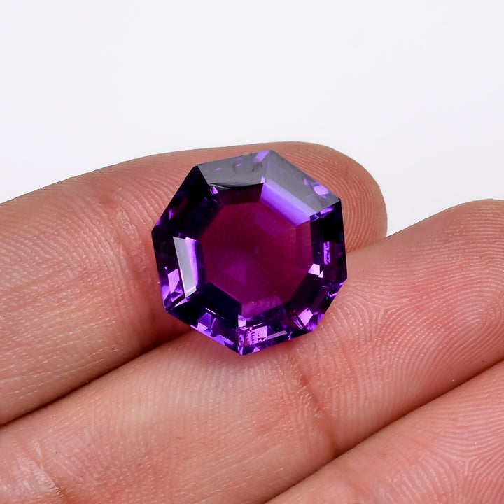 natural amethyst octagon shape cut stone loose gemstone