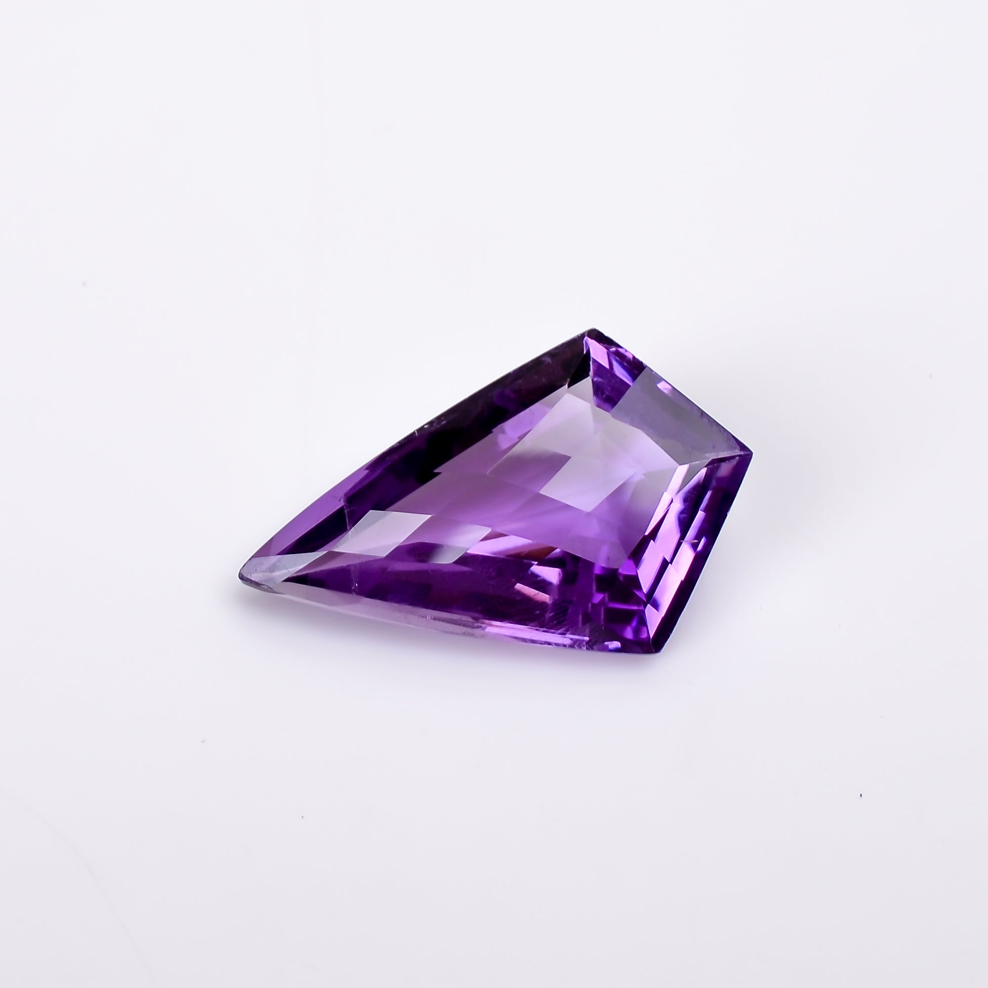 natural amethyst shield shape faceted loose gemstone