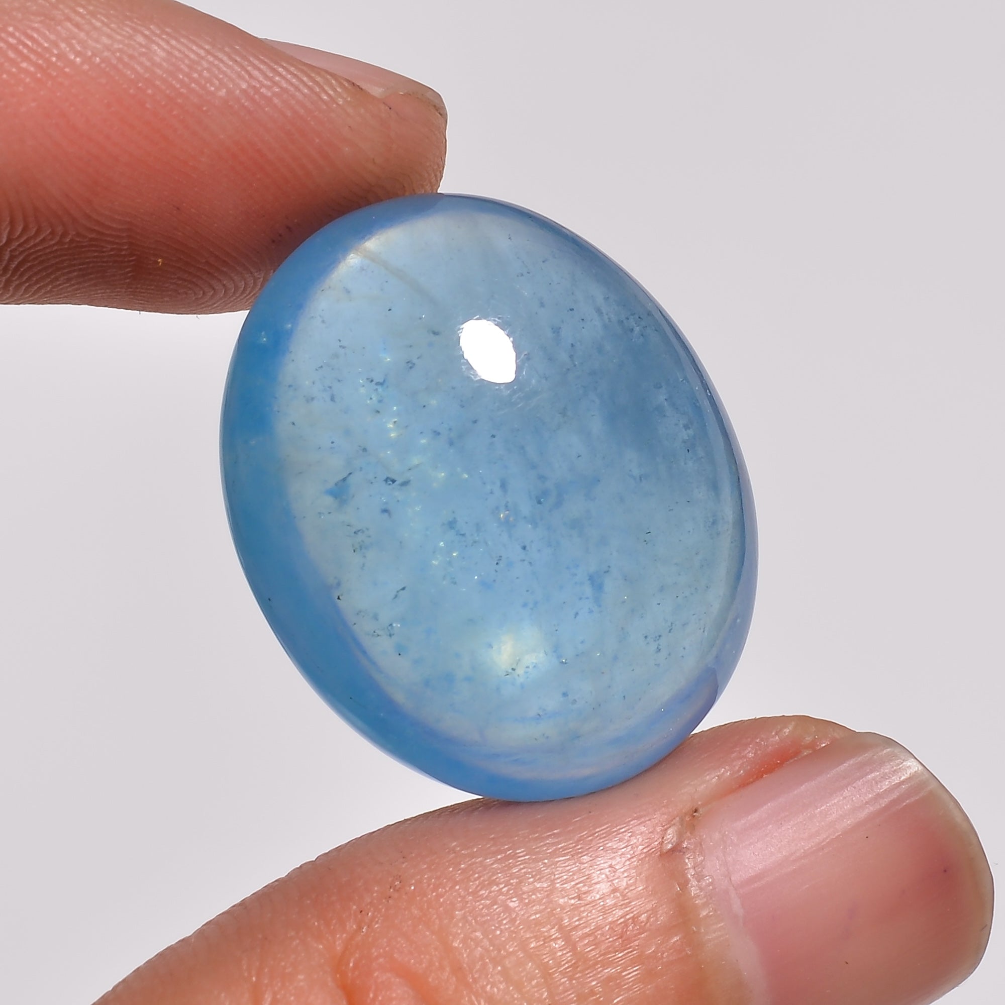 natural aquamarine oval shape cabochon loose gemstone