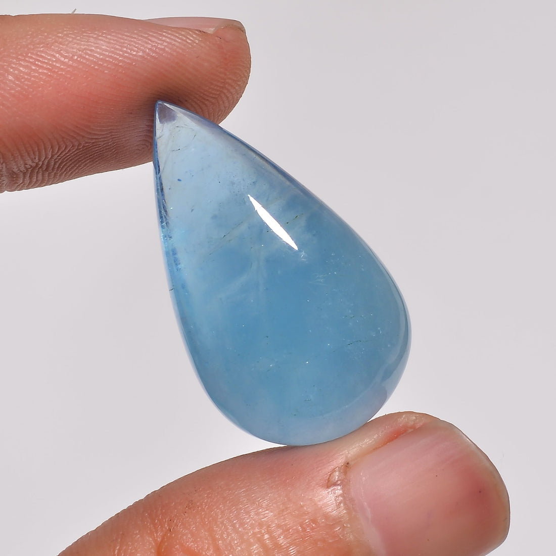 natural aquamarine pear shape cabochon loose gemstone