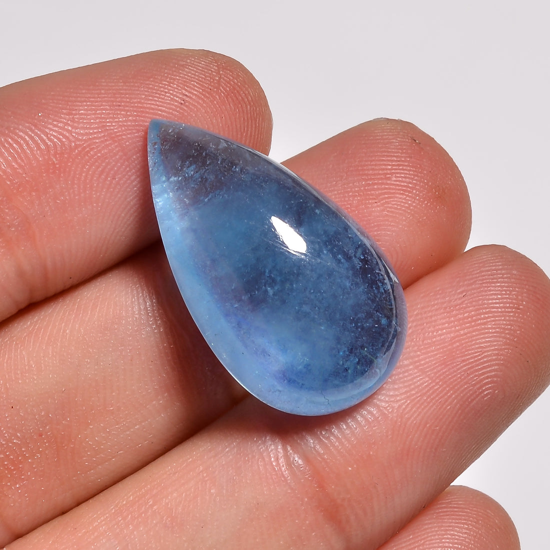 natural aquamarine pear shape cabochon loose gemstone