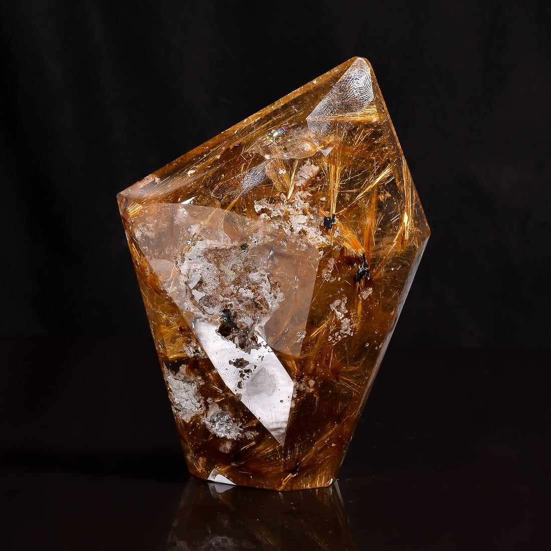 natural golden rutile quartz fancy shape cut stone loose gemstone