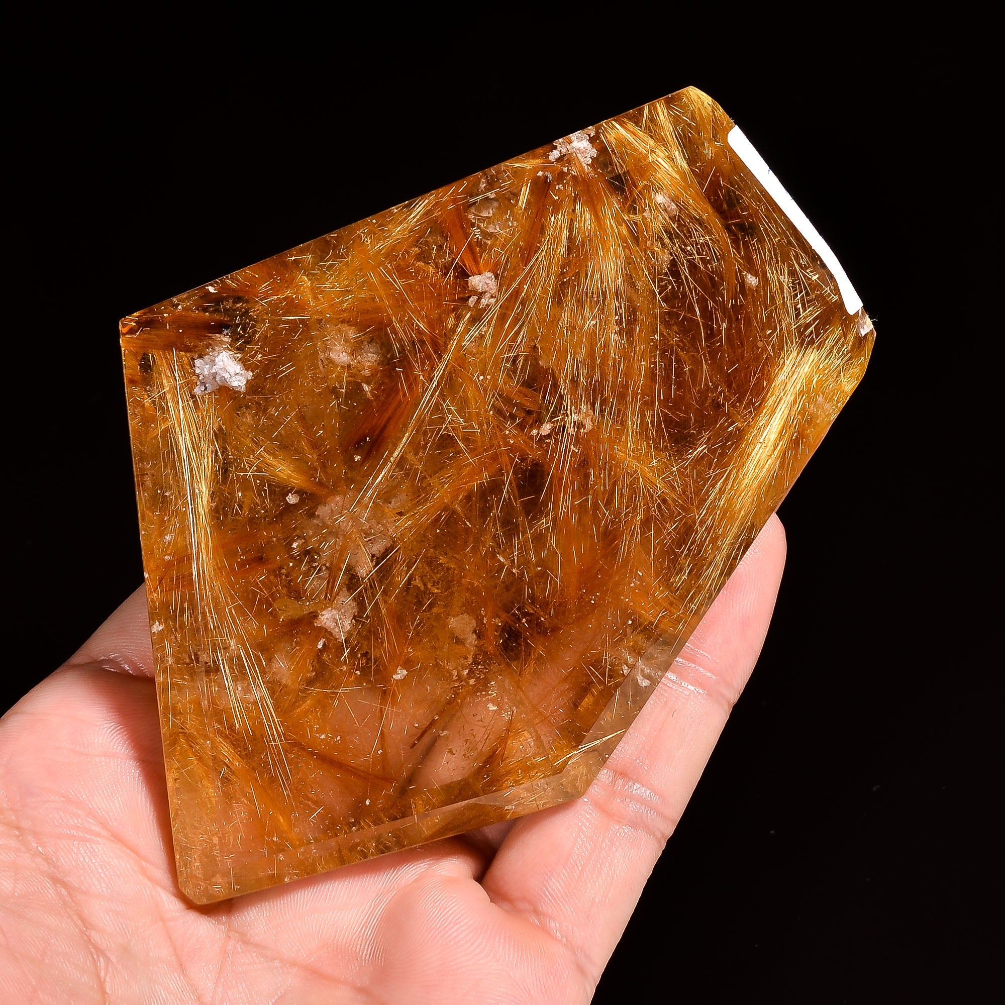 natural golden rutile quartz fancy shape cut stone loose gemstone