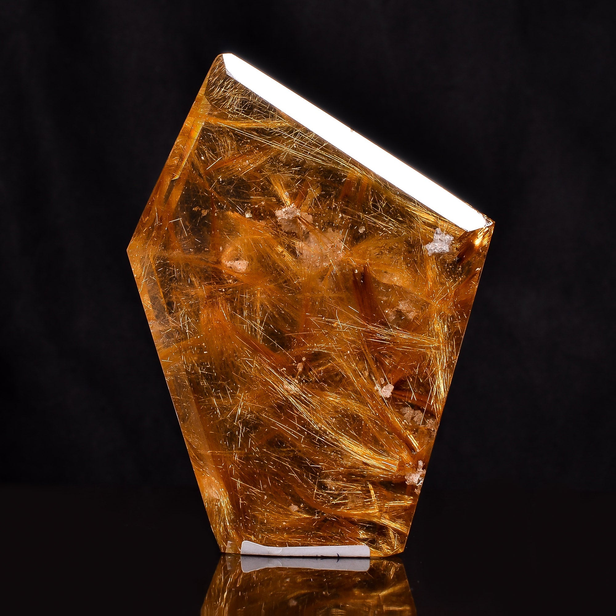 natural golden rutile quartz fancy shape cut stone loose gemstone