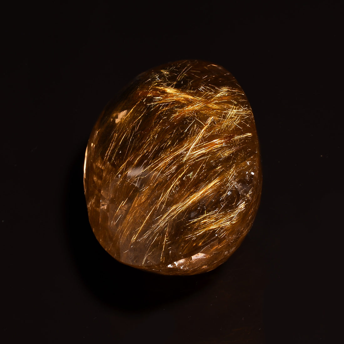 100 natural golden rutile quartz oval shape faceted loose gemstone