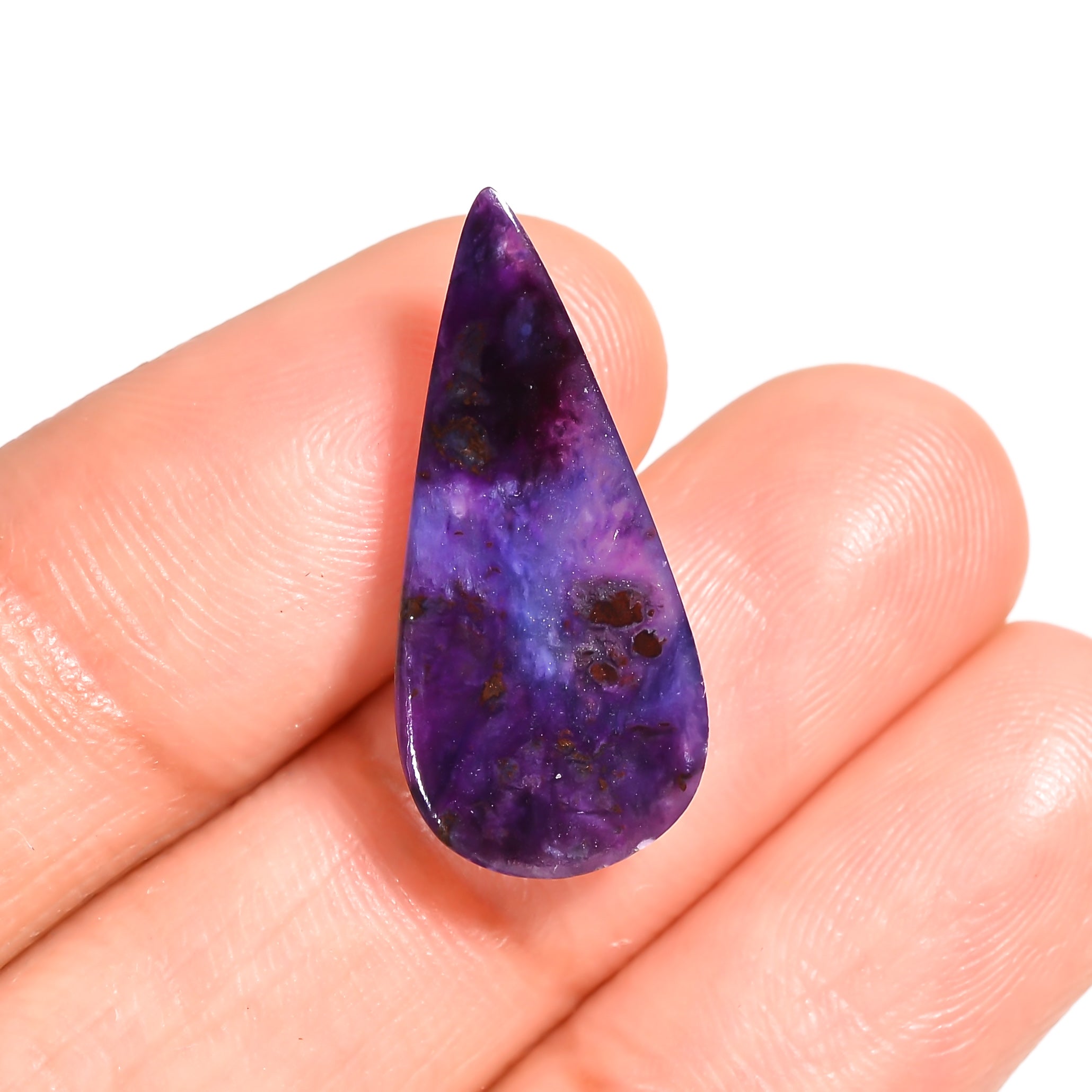 natural sugilite pear shape cabochon loose gemstone