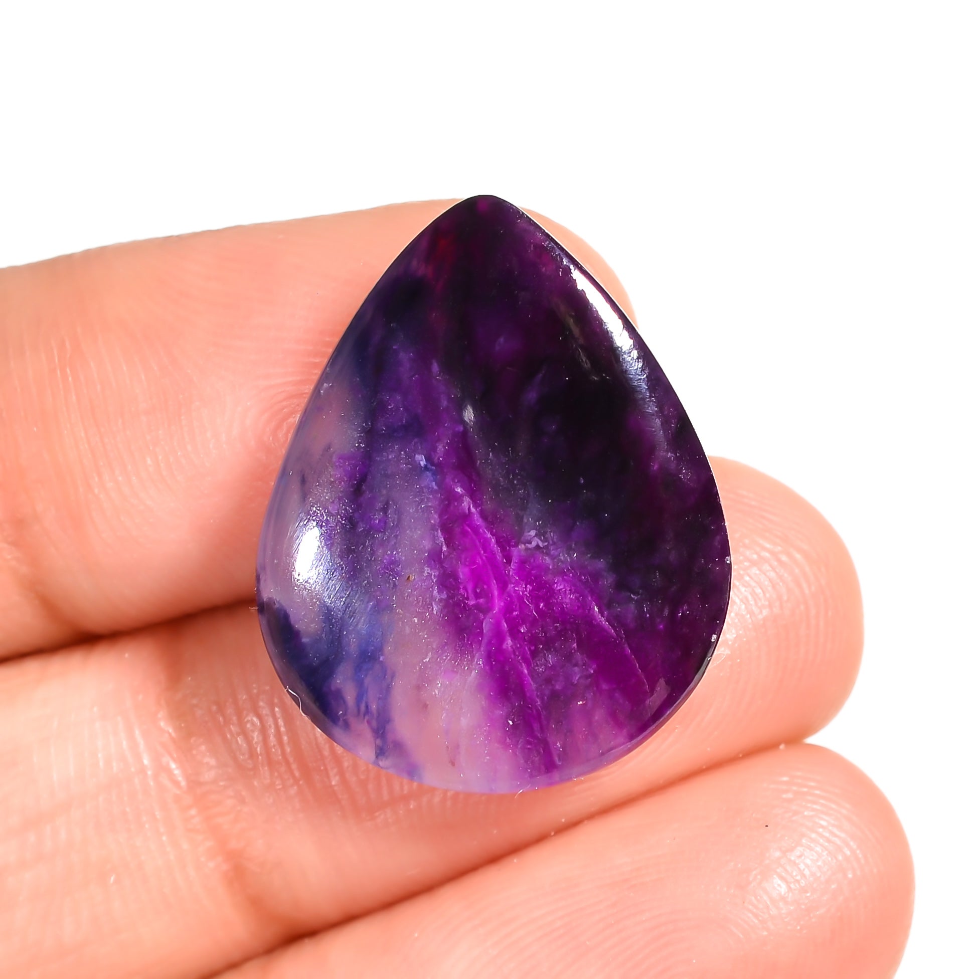 natural sugilite pear shape cabochon loose gemstone