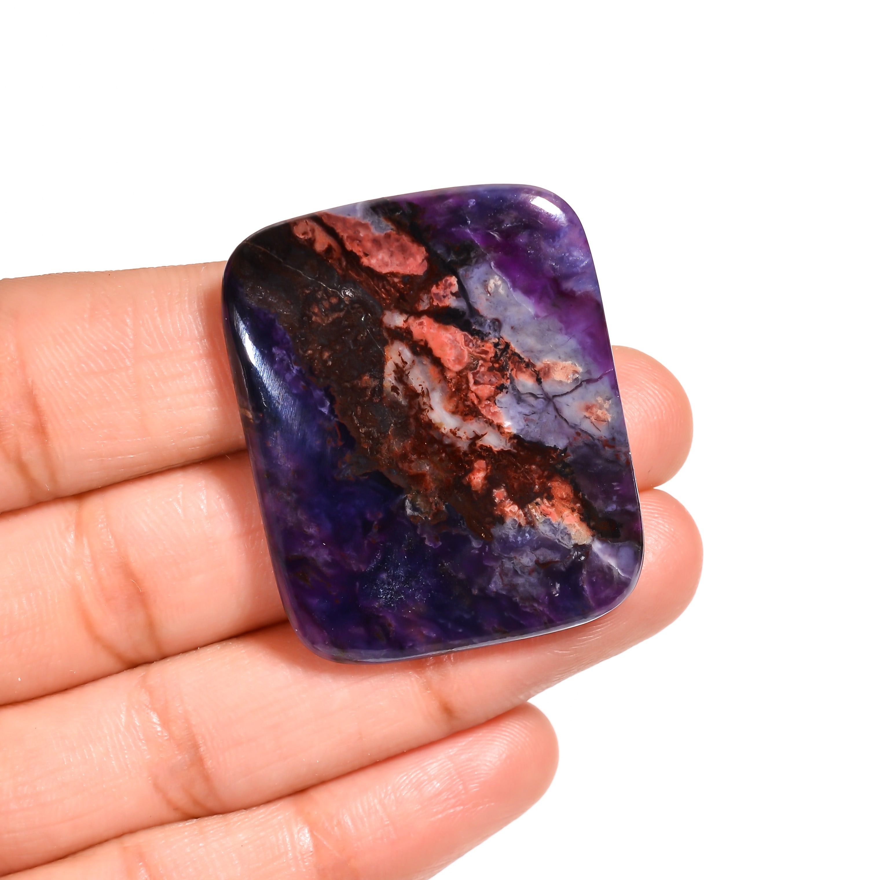 sugilite radiant shape cabochon loose gemstone