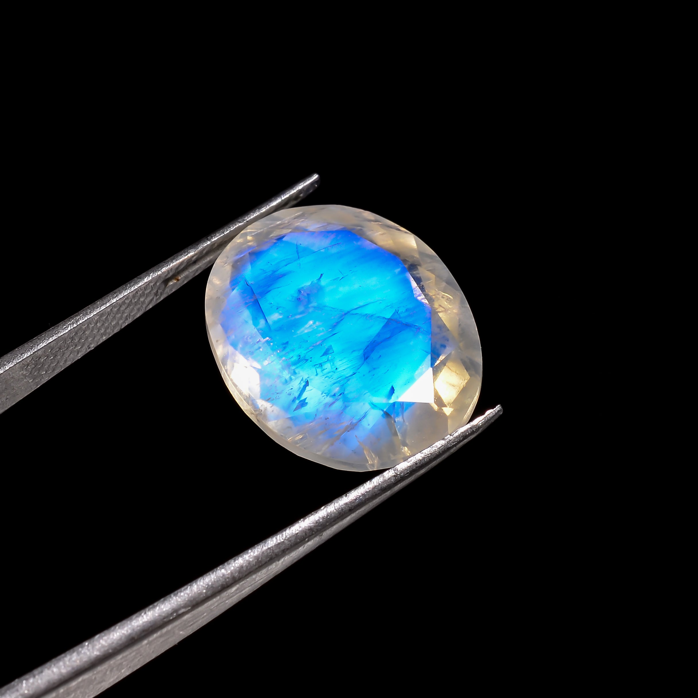 rainbow moonstone oval shape cut stone loose gemstone
