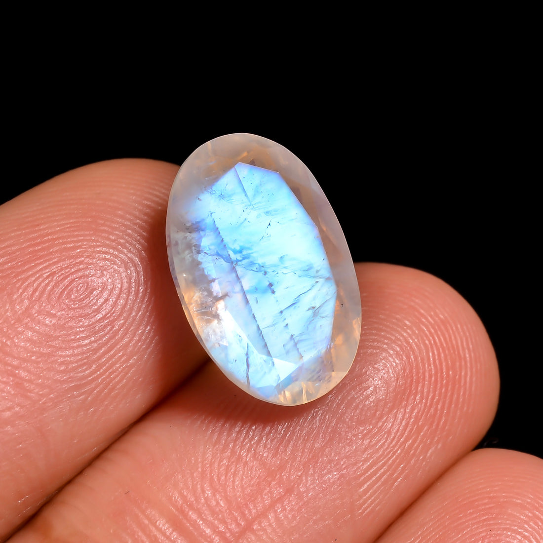 rainbow moonstone oval shape cut stone loose gemstone