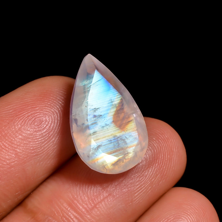 rainbow moonstone pear shape cut stone loose gemstone
