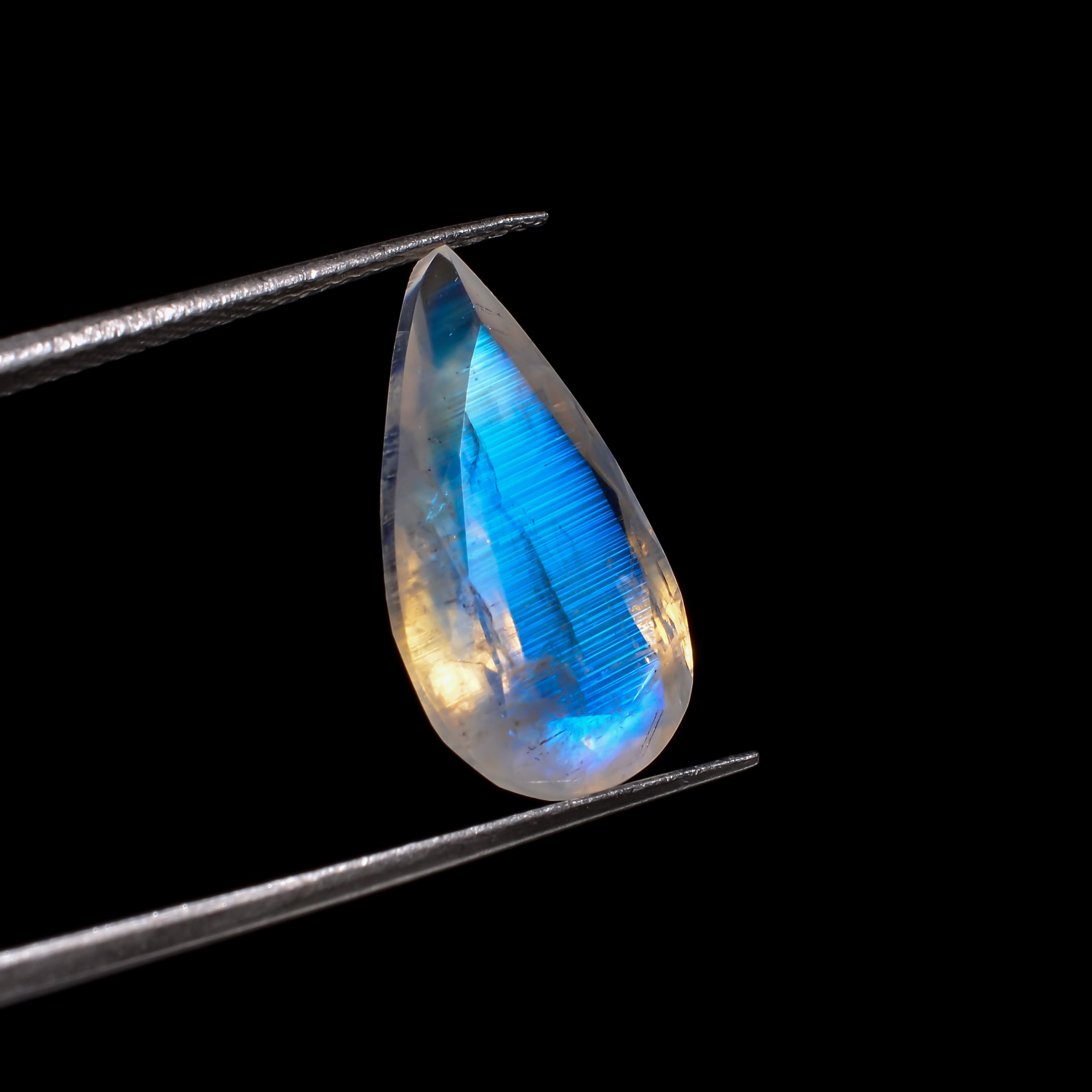 rainbow moonstone pear shape cut stone loose gemstone