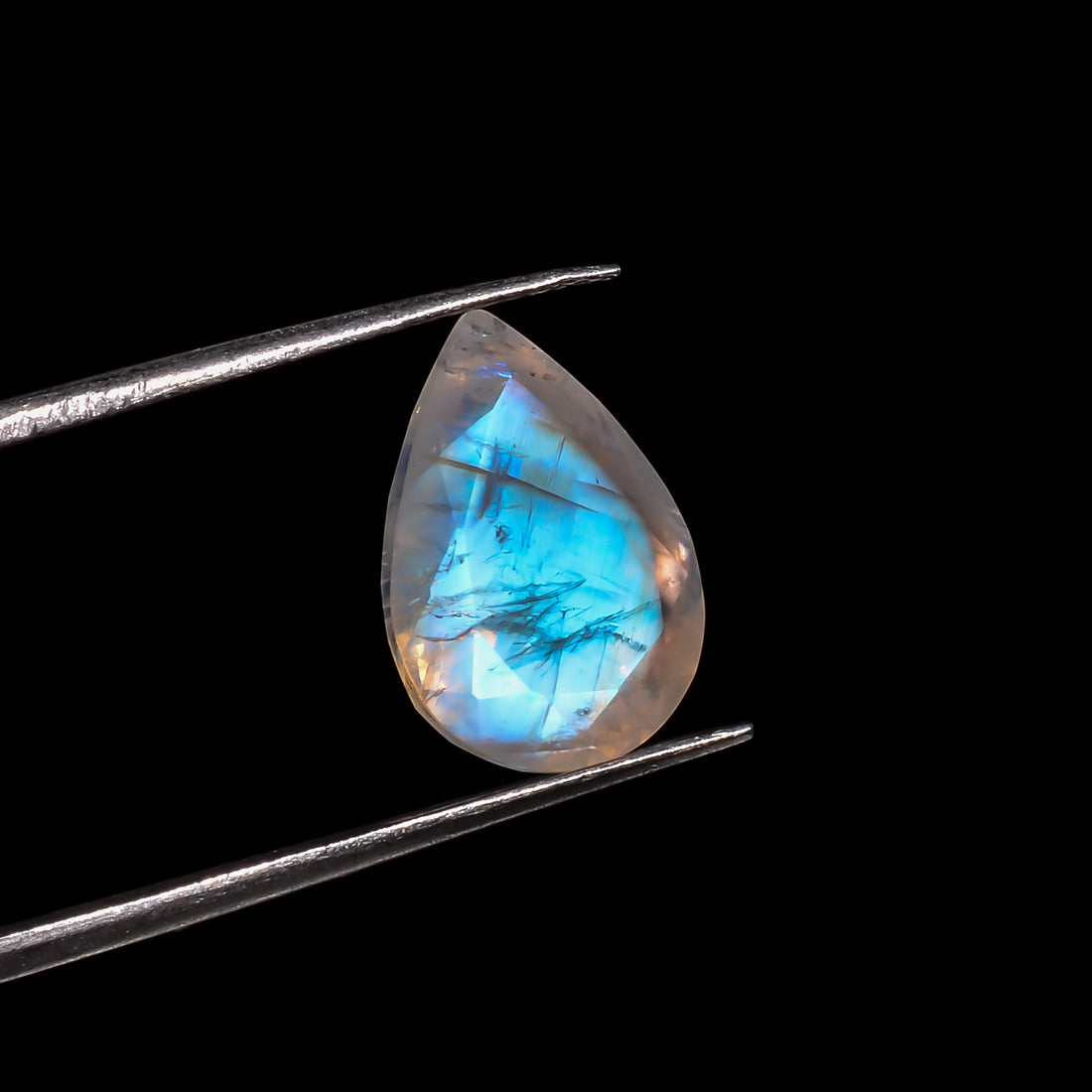 cosmic aura moonstone pear shape cut stone loose gemstone
